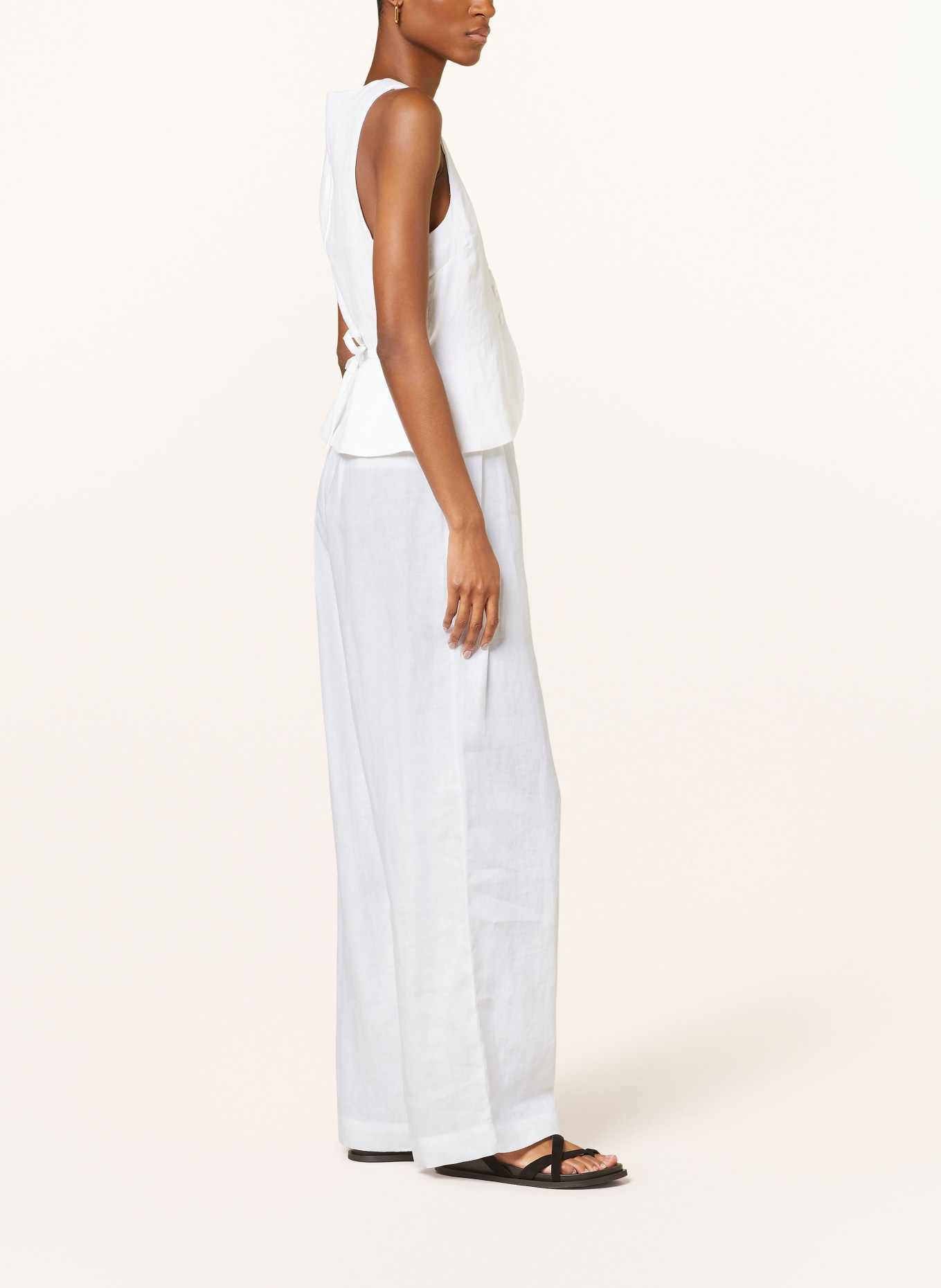 FAITHFULL THE BRAND Wide leg trousers DUOMO in linen, Color: WHITE (Image 4)