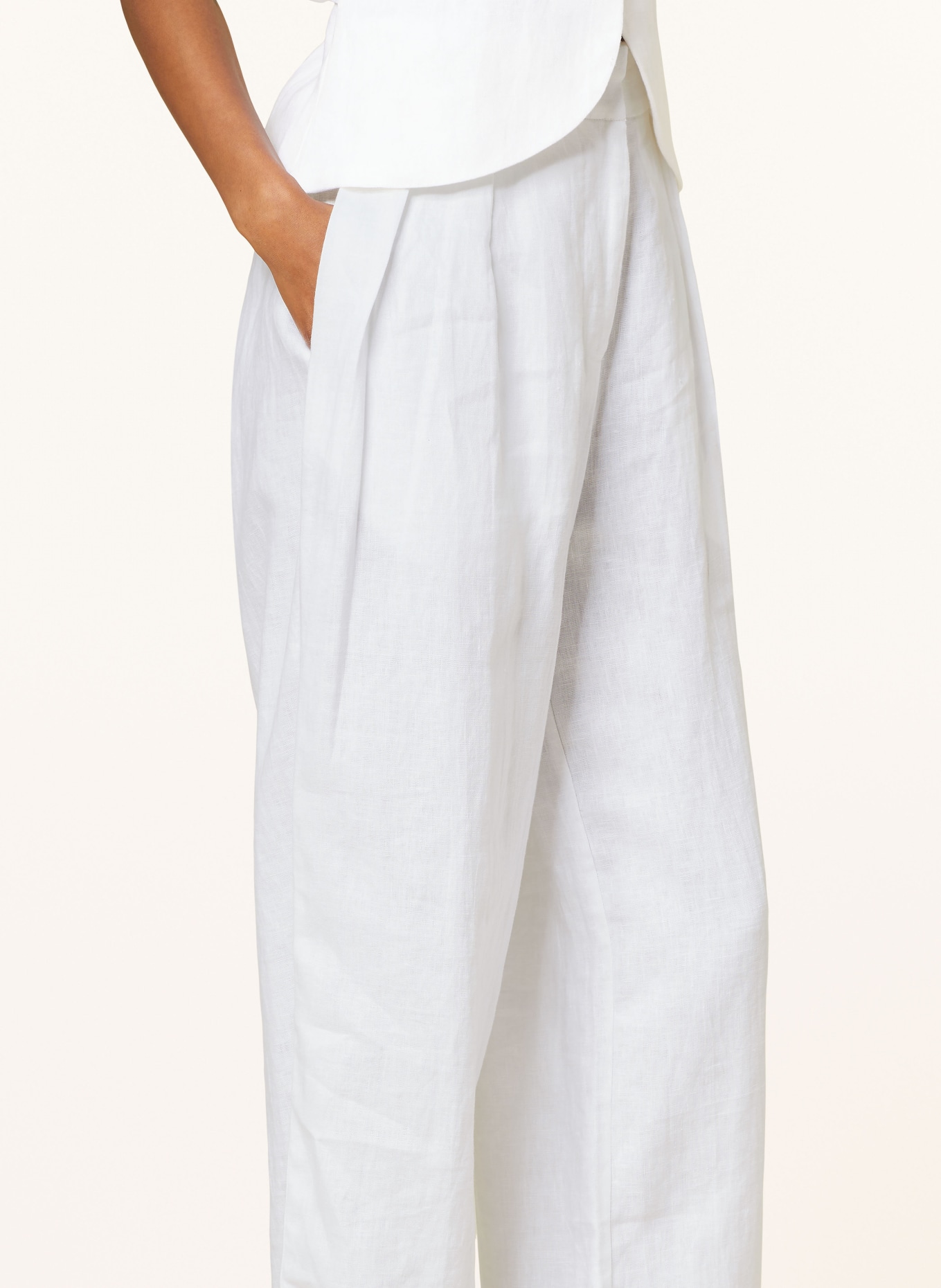 FAITHFULL THE BRAND Wide leg trousers DUOMO in linen, Color: WHITE (Image 5)
