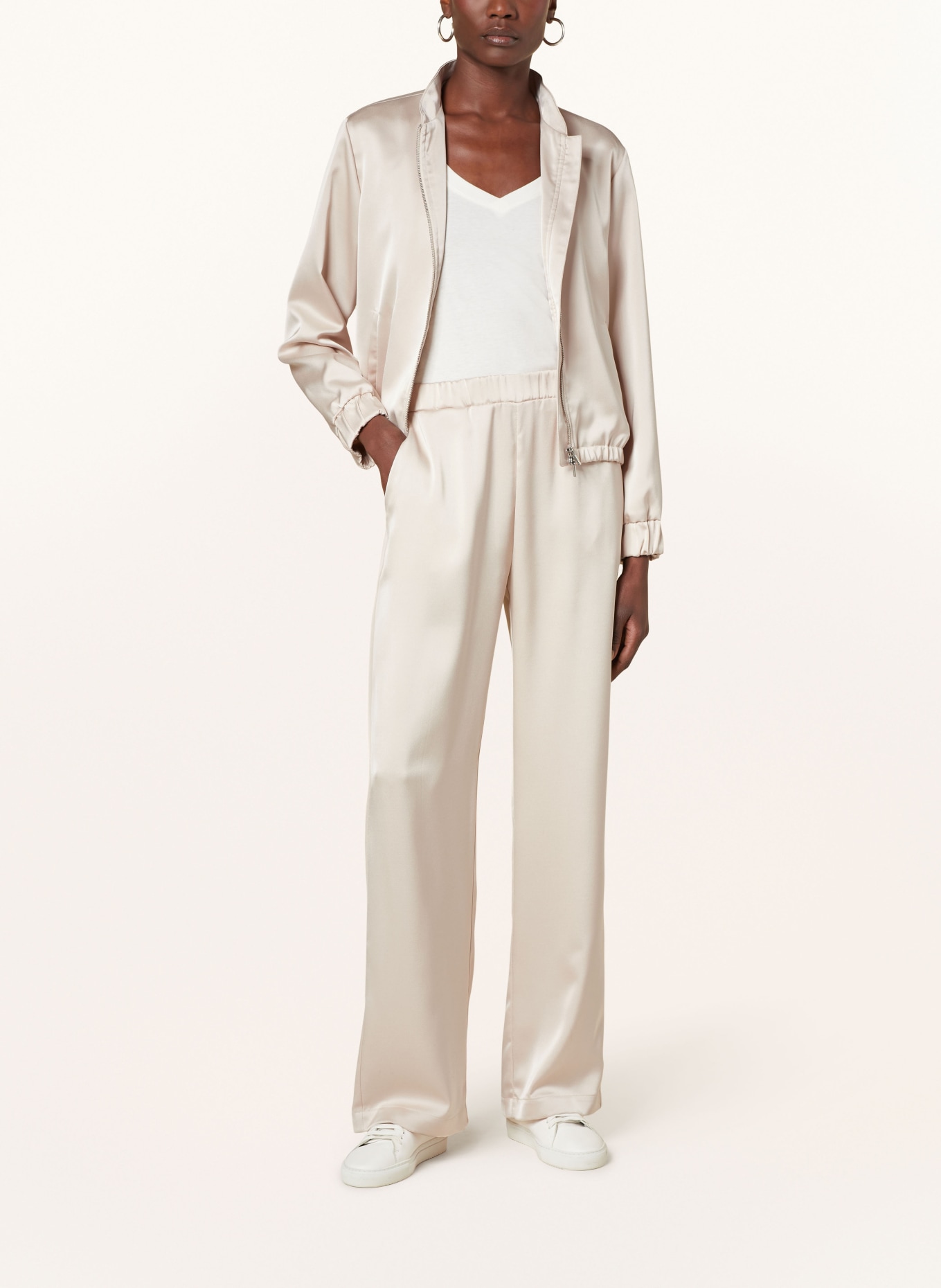 darling harbour Satin trousers, Color: CREAM (Image 2)