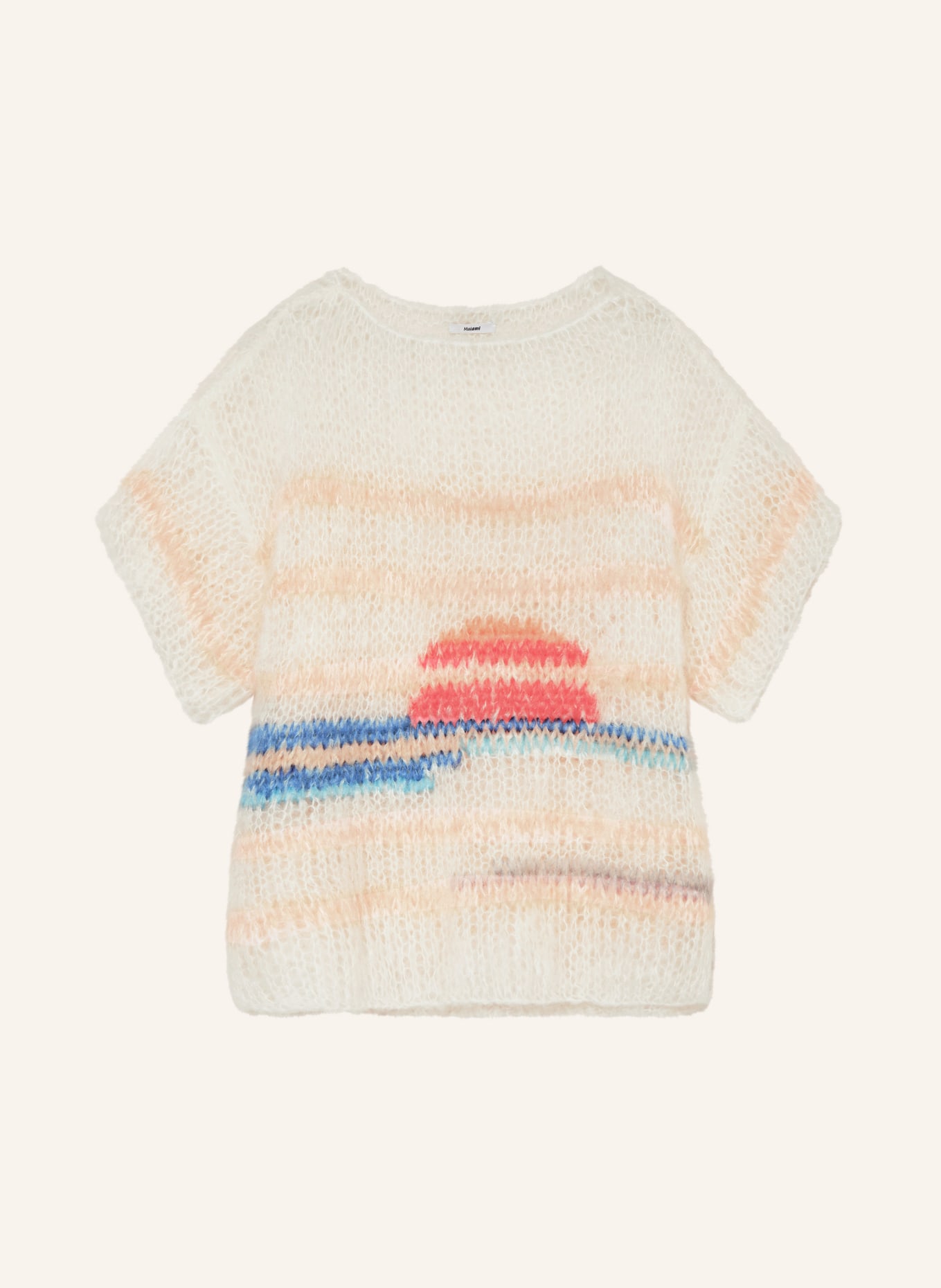 MAIAMI Knit shirt made of mohair, Color: WHITE/ RED/ BLUE (Image 1)