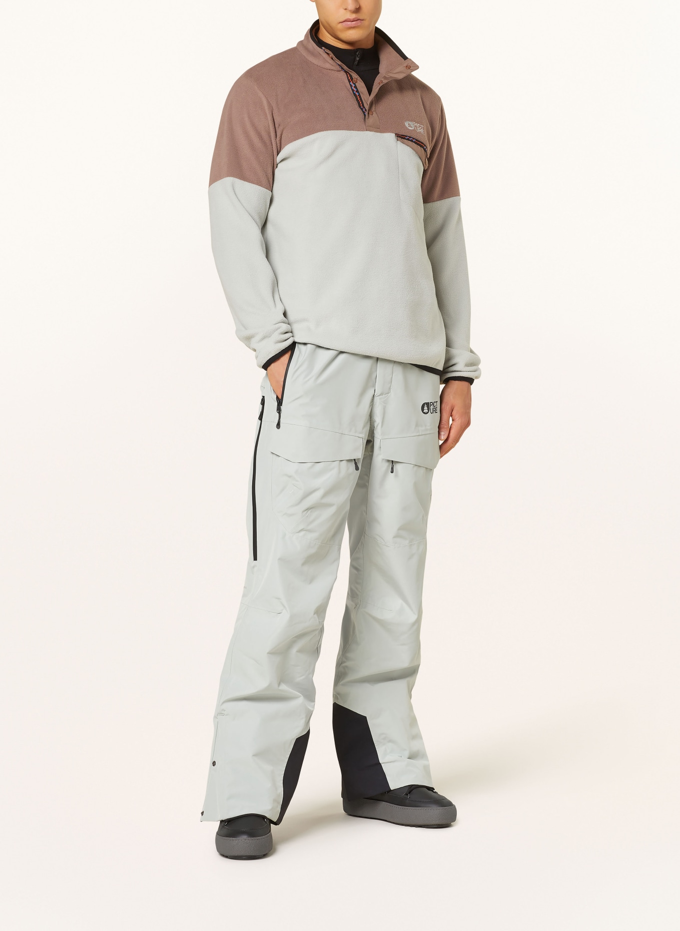 PICTURE Fleece-Troyer ARCCA: TAUPE / HELLGRAU