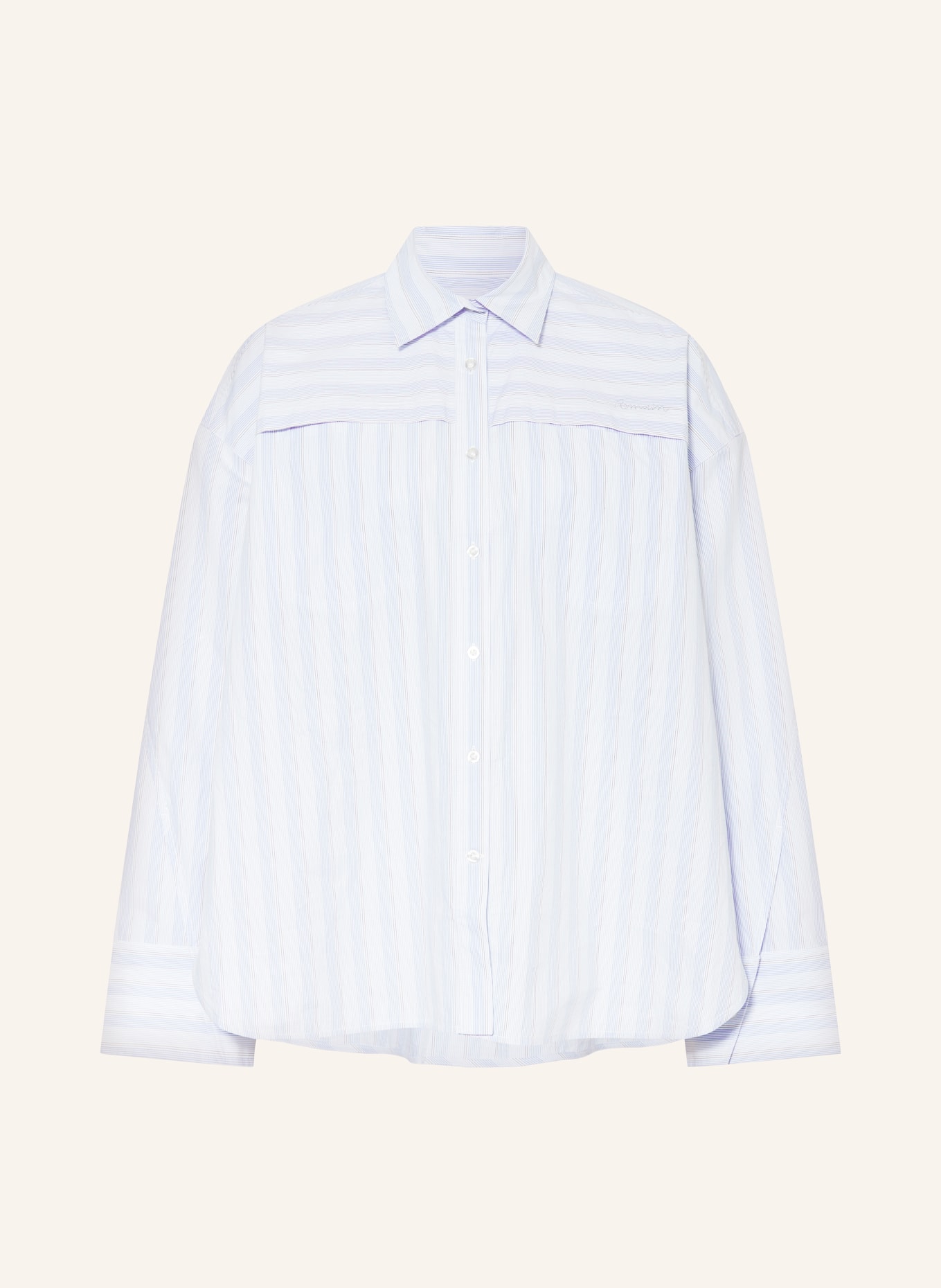 REMAIN Oversized shirt blouse, Color: WHITE/ LIGHT BLUE/ BLACK (Image 1)