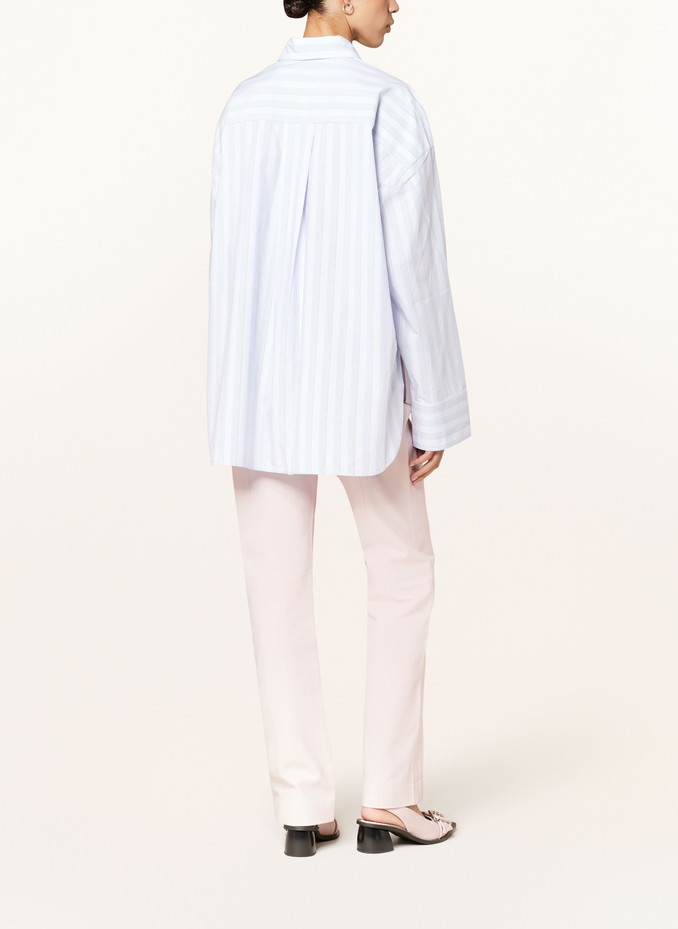 REMAIN Oversized shirt blouse, Color: WHITE/ LIGHT BLUE/ BLACK (Image 3)
