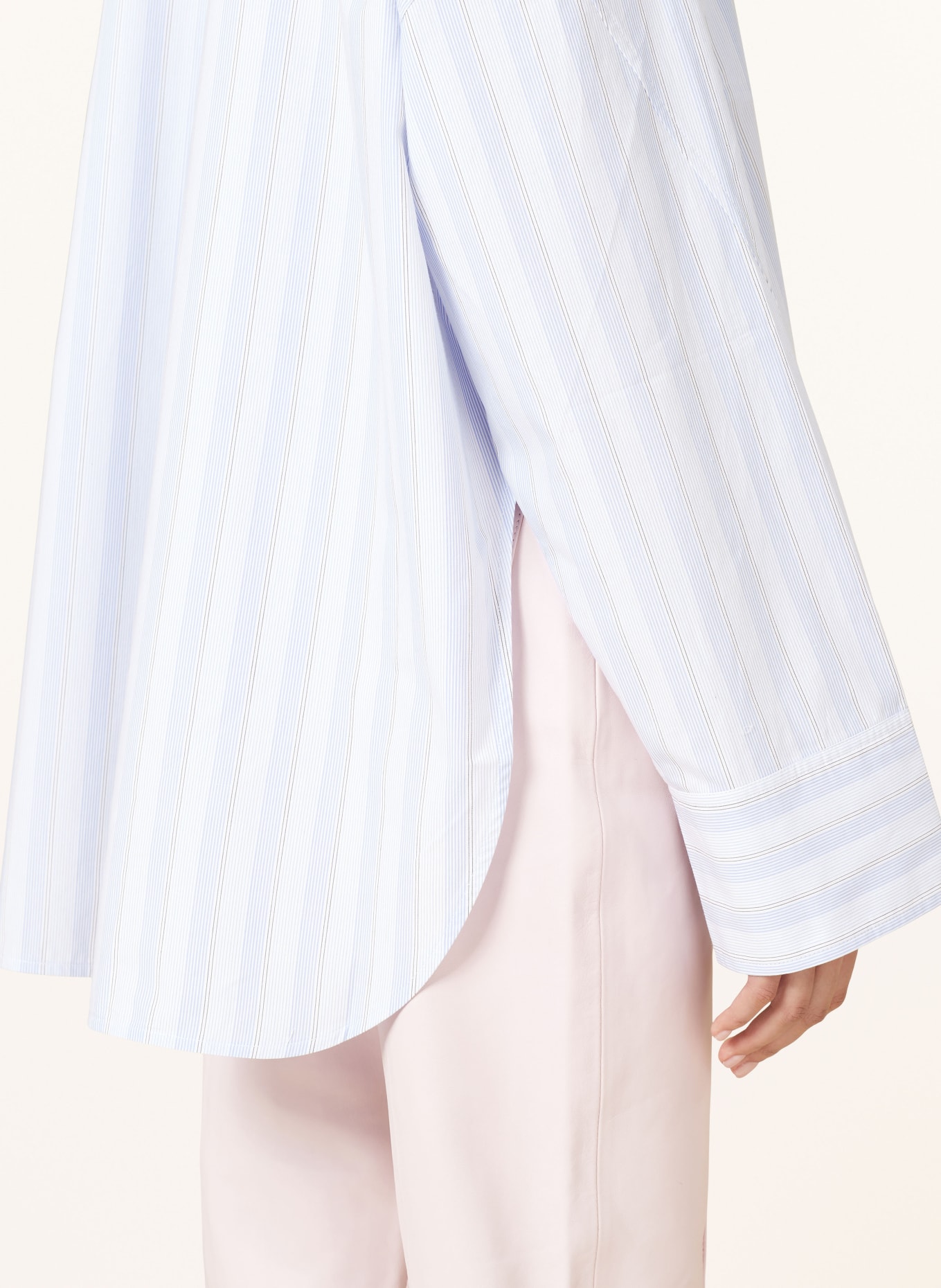 REMAIN Oversized shirt blouse, Color: WHITE/ LIGHT BLUE/ BLACK (Image 4)