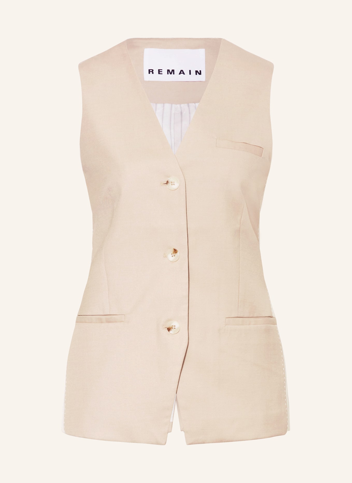 REMAIN Blazer vest, Color: BEIGE/ ECRU (Image 1)