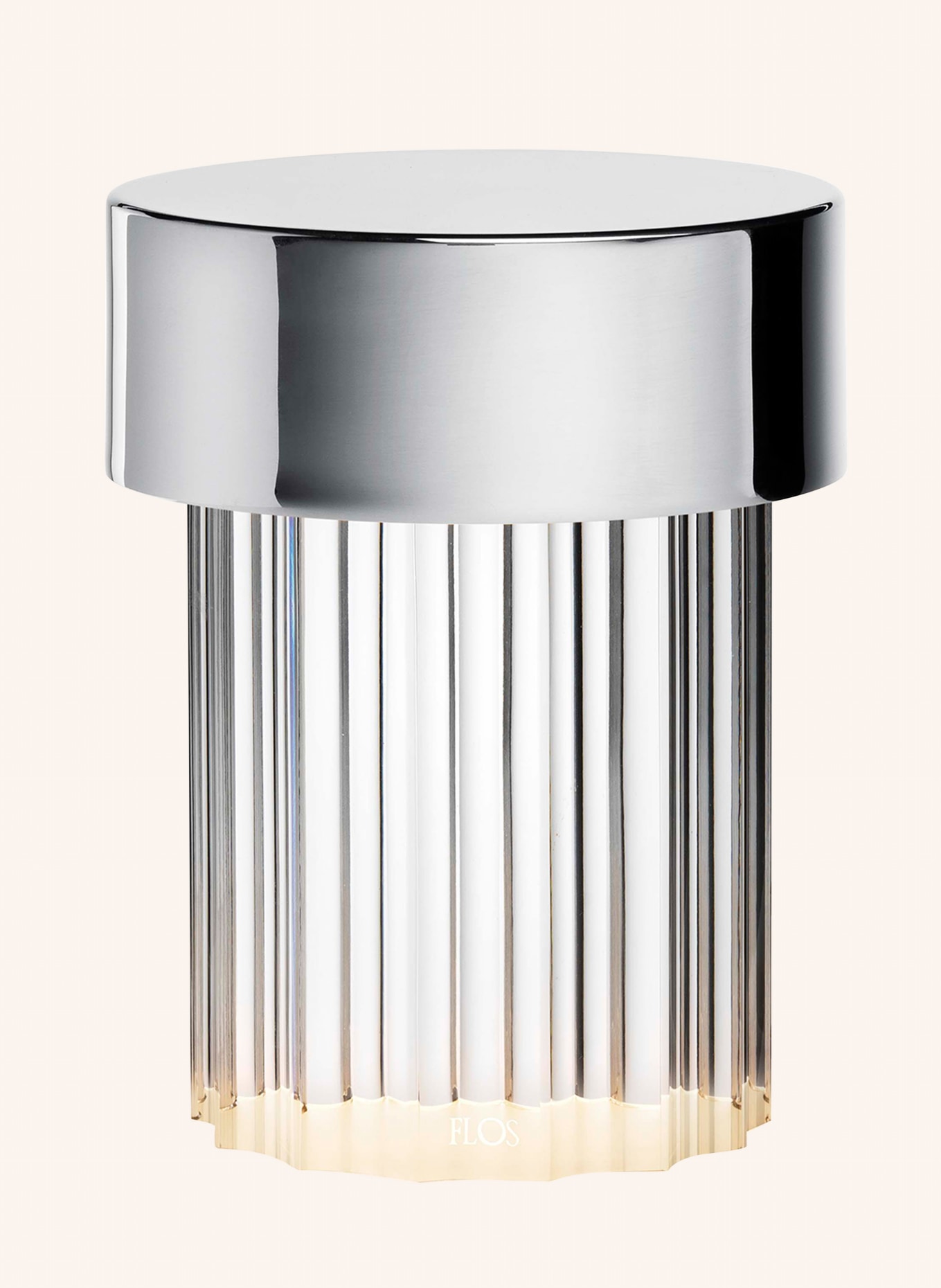 FLOS Tischleuchte LAST ORDER FLUTED: WEISS/ SILBER