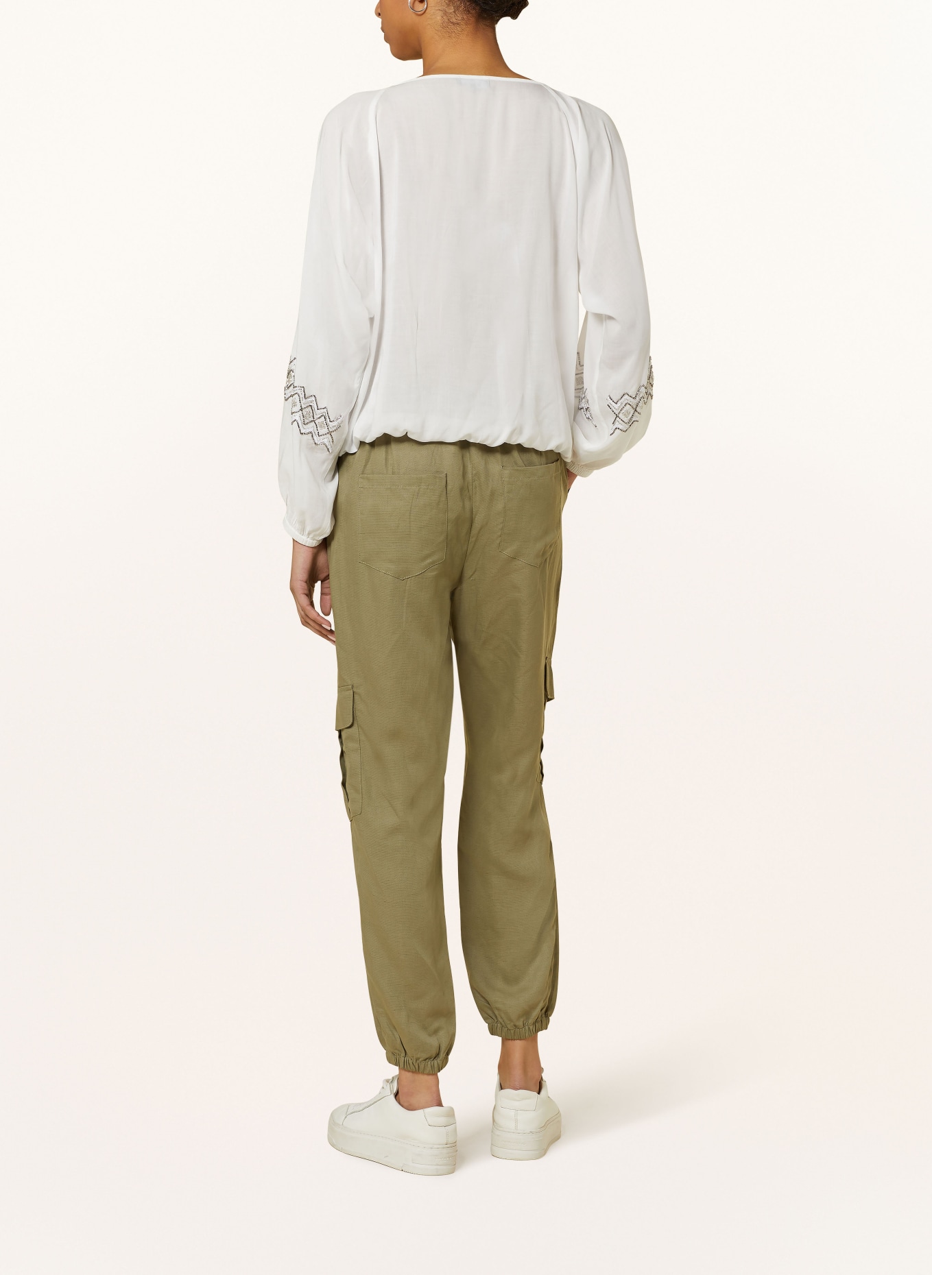 monari Shirt blouse with decorative gems, Color: WHITE/ SILVER (Image 3)