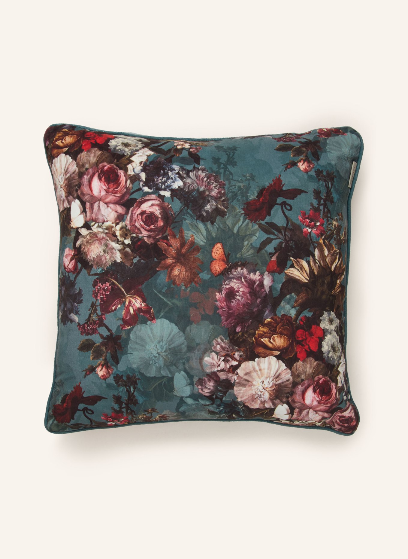 ESSENZA Velvet decorative cushion KARLI, Color: TEAL/ FUCHSIA/ ORANGE (Image 1)