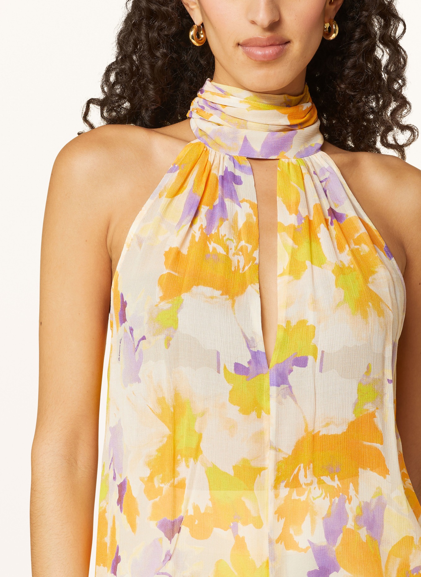 PATRIZIA PEPE Blouse top with bow, Color: ORANGE/ PURPLE/ CREAM (Image 4)