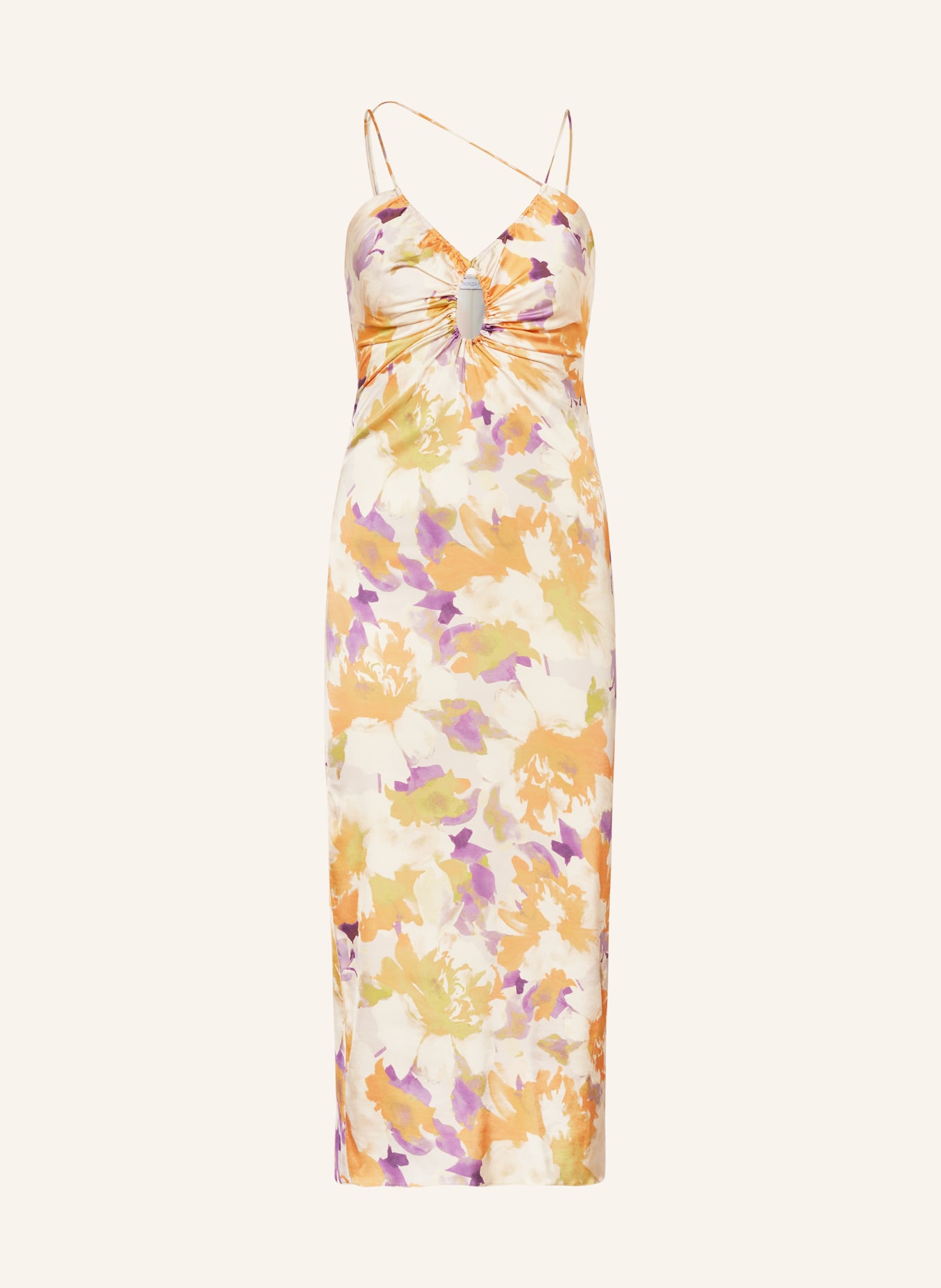 PATRIZIA PEPE Kleid mit Cut-out, Farbe: HELLBRAUN/ HELLORANGE/ DUNKELGELB (Bild 1)