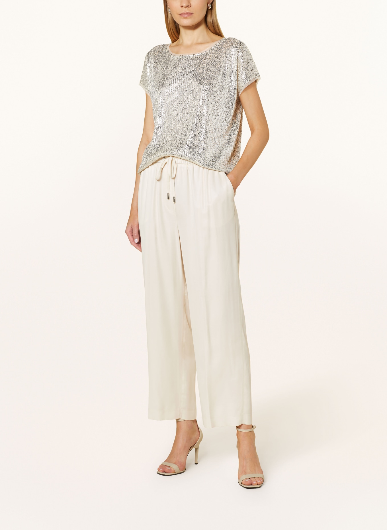 monari Shirt blouse with sequins, Color: SILVER (Image 2)