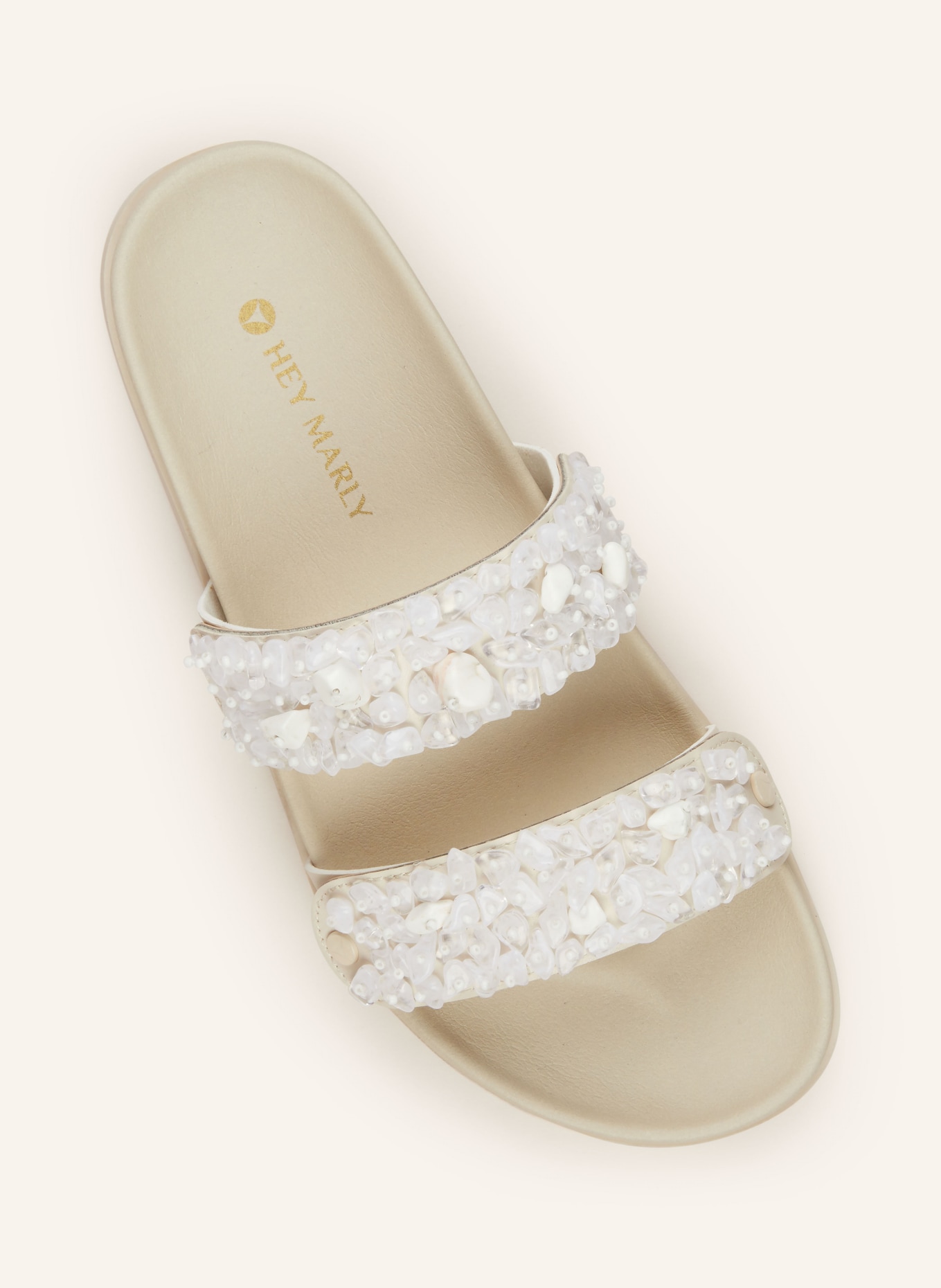 HEY MARLY Sandal upper MAJESTIC MOON with decorative gems, Color: CREAM (Image 2)