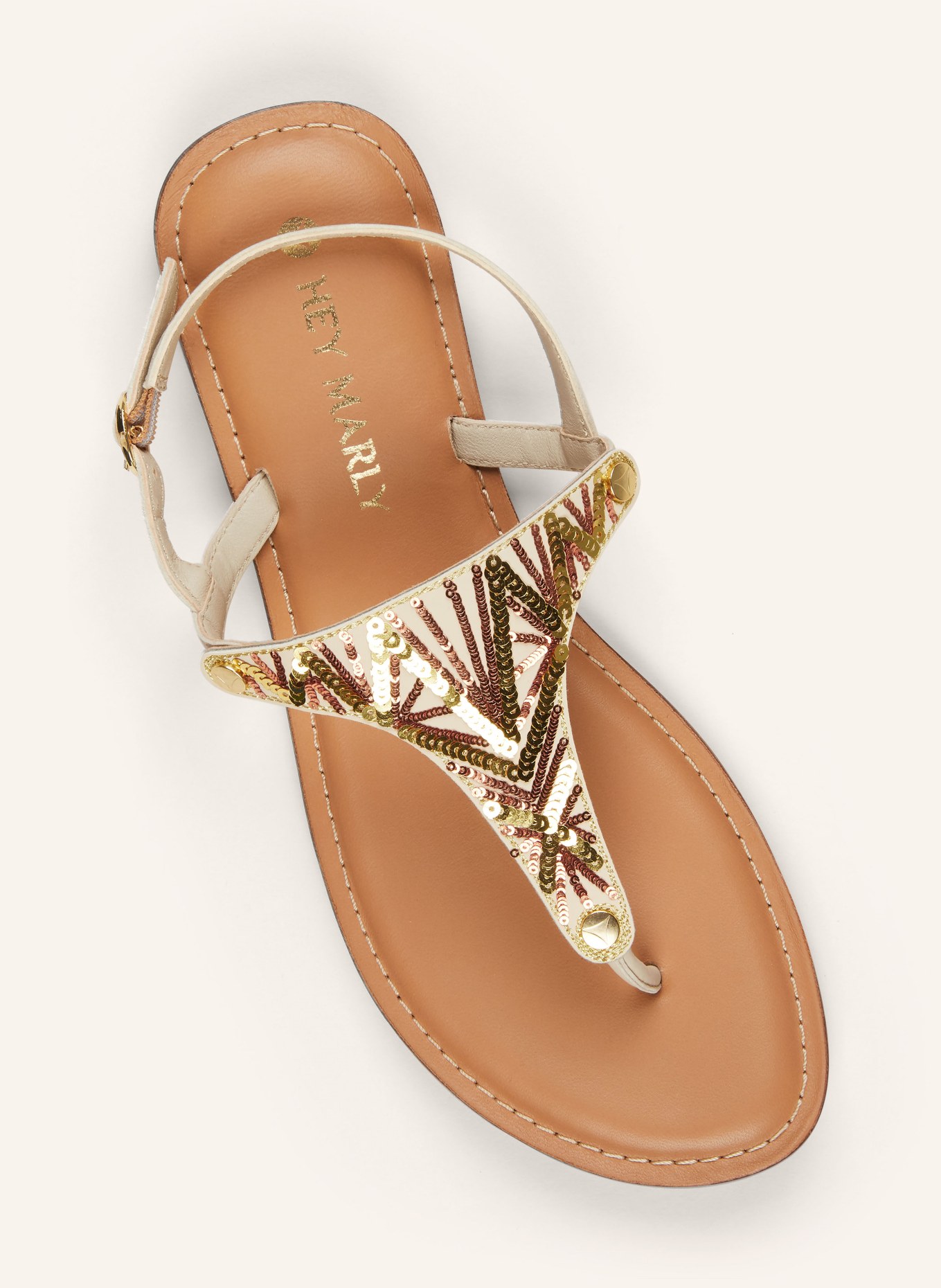 HEY MARLY Sandal upper SUMMER GLAM with sequins, Color: ROSE GOLD/ GOLD (Image 2)