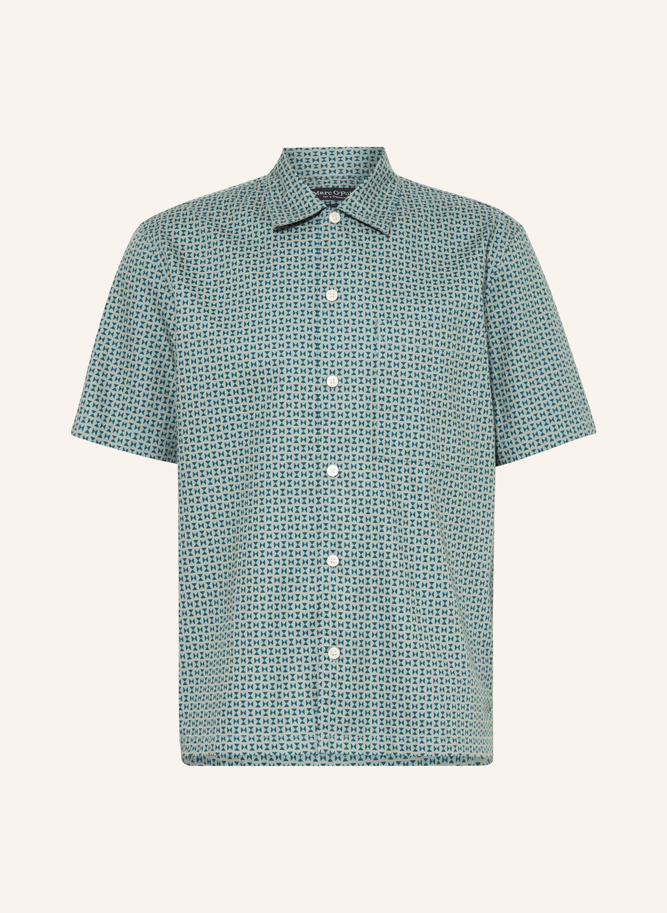 Marc O'Polo Short sleeve shirt regular fit, Color: GREEN/ TEAL (Image 1)