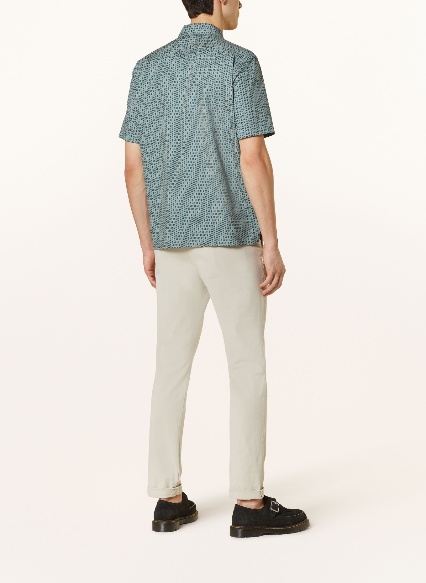 Marc O'Polo Short sleeve shirt regular fit, Color: GREEN/ TEAL (Image 3)