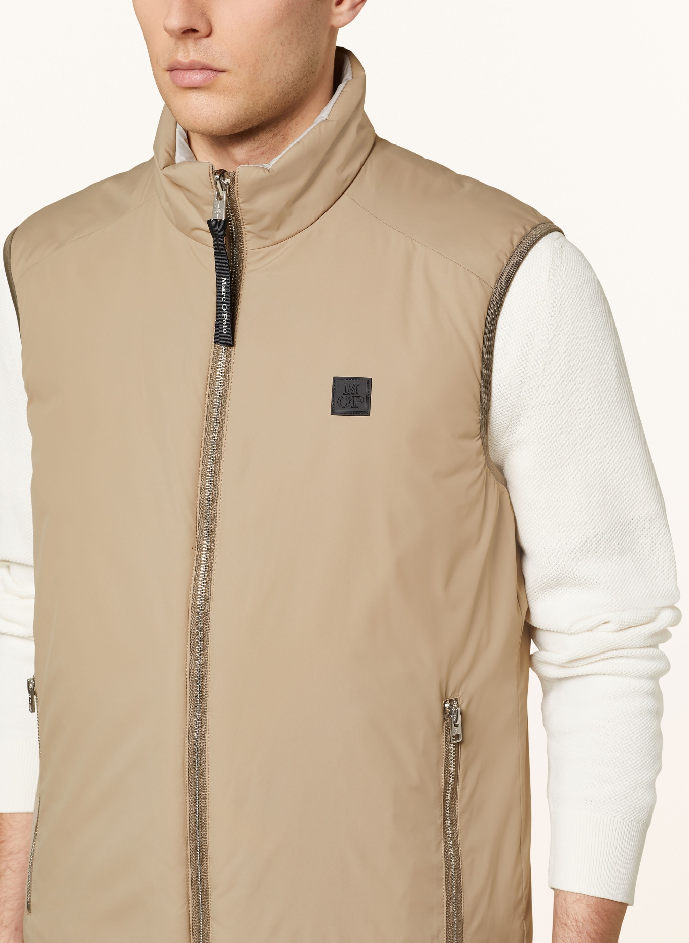 Marc O'Polo Quilted vest reversible, Color: BEIGE/ LIGHT GRAY (Image 5)