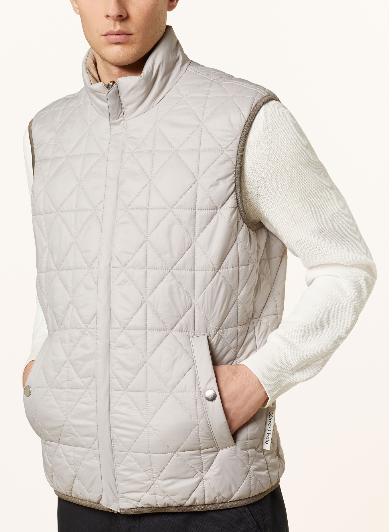 Marc O'Polo Quilted vest reversible, Color: BEIGE/ LIGHT GRAY (Image 6)