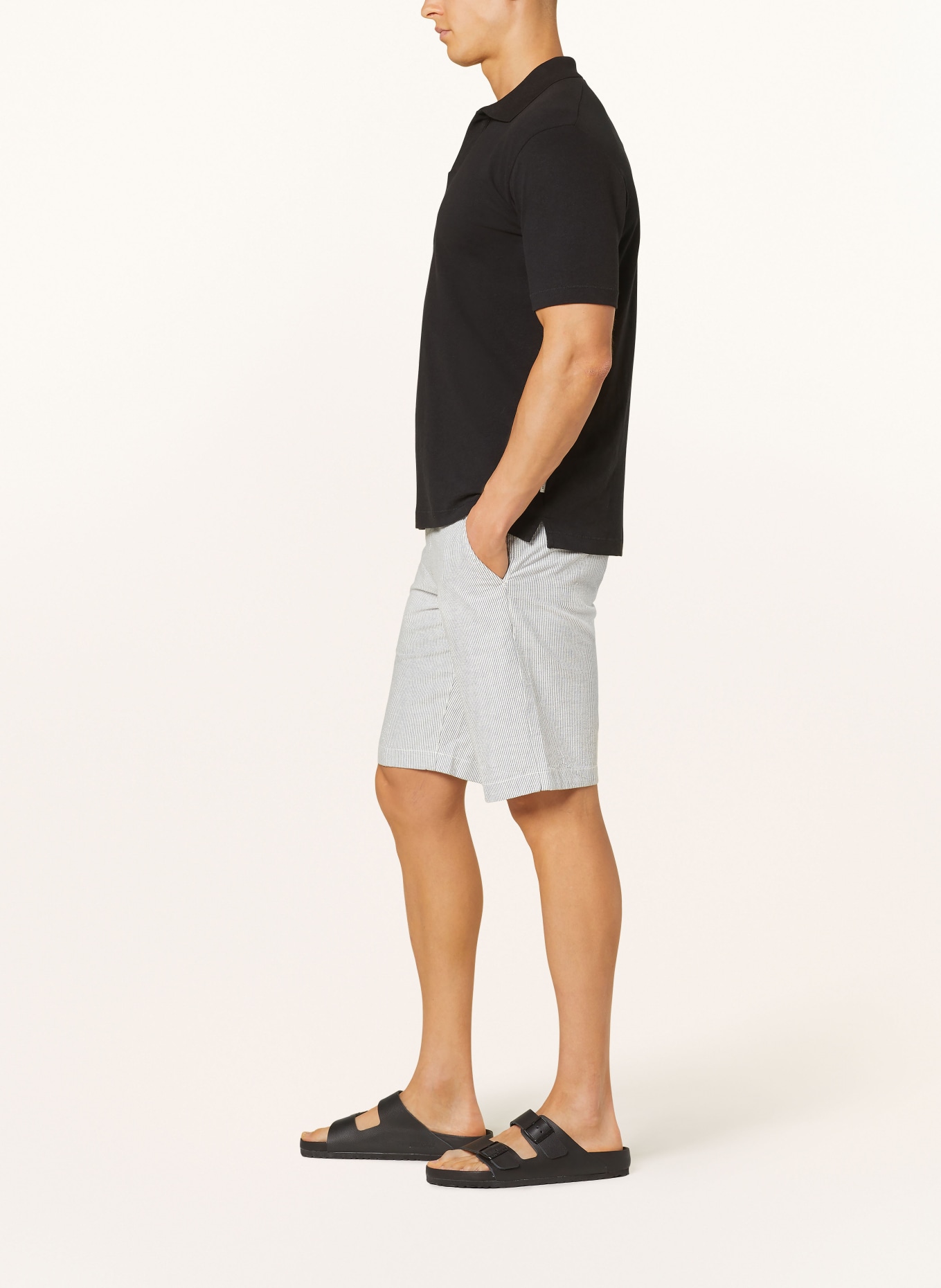 Marc O'Polo Shorts Regular Fit, Farbe: WEISS/ GRAU (Bild 4)