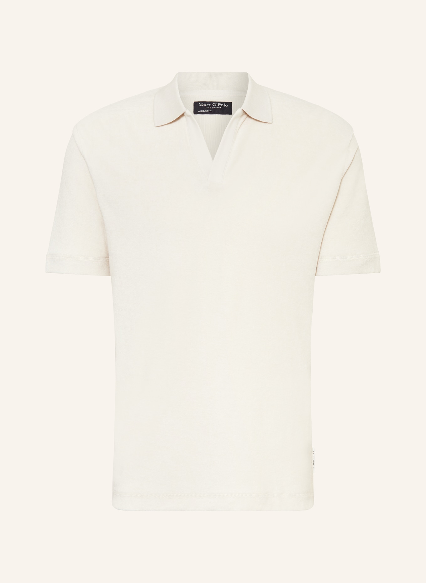 Marc O'Polo Frottee-Poloshirt Regular Fit, Farbe: CREME (Bild 1)