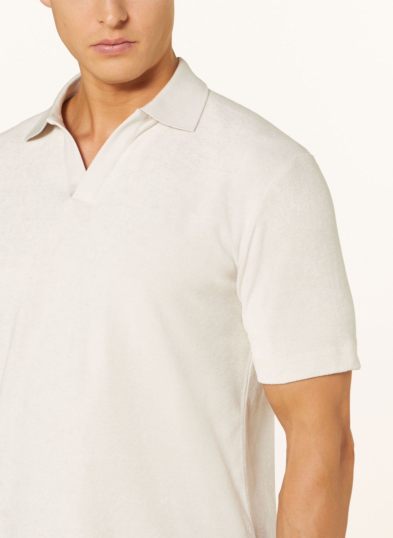 Marc O'Polo Frottee-Poloshirt Regular Fit, Farbe: CREME (Bild 4)