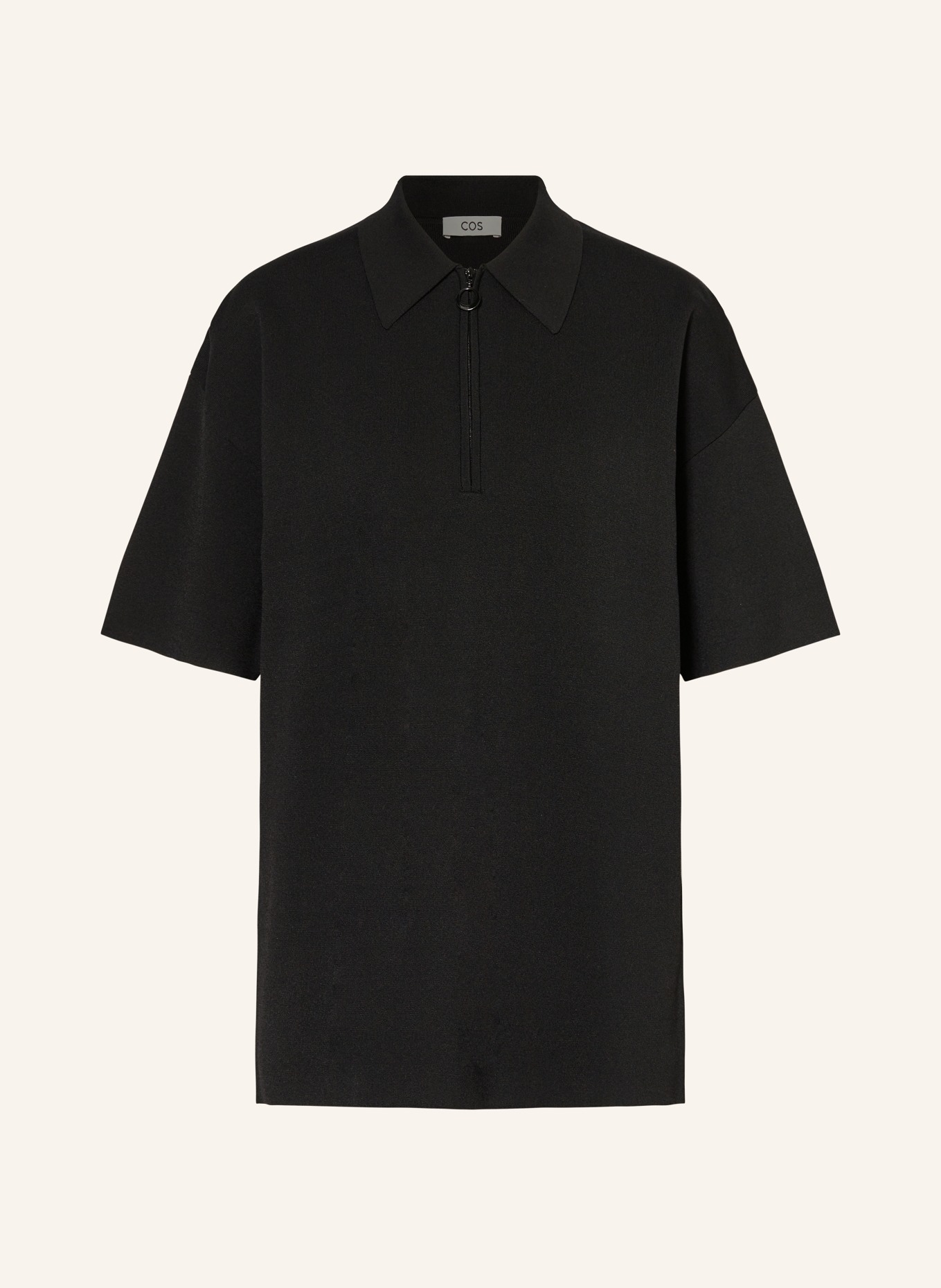 COS Knitted polo shirt KOI, Color: BLACK (Image 1)