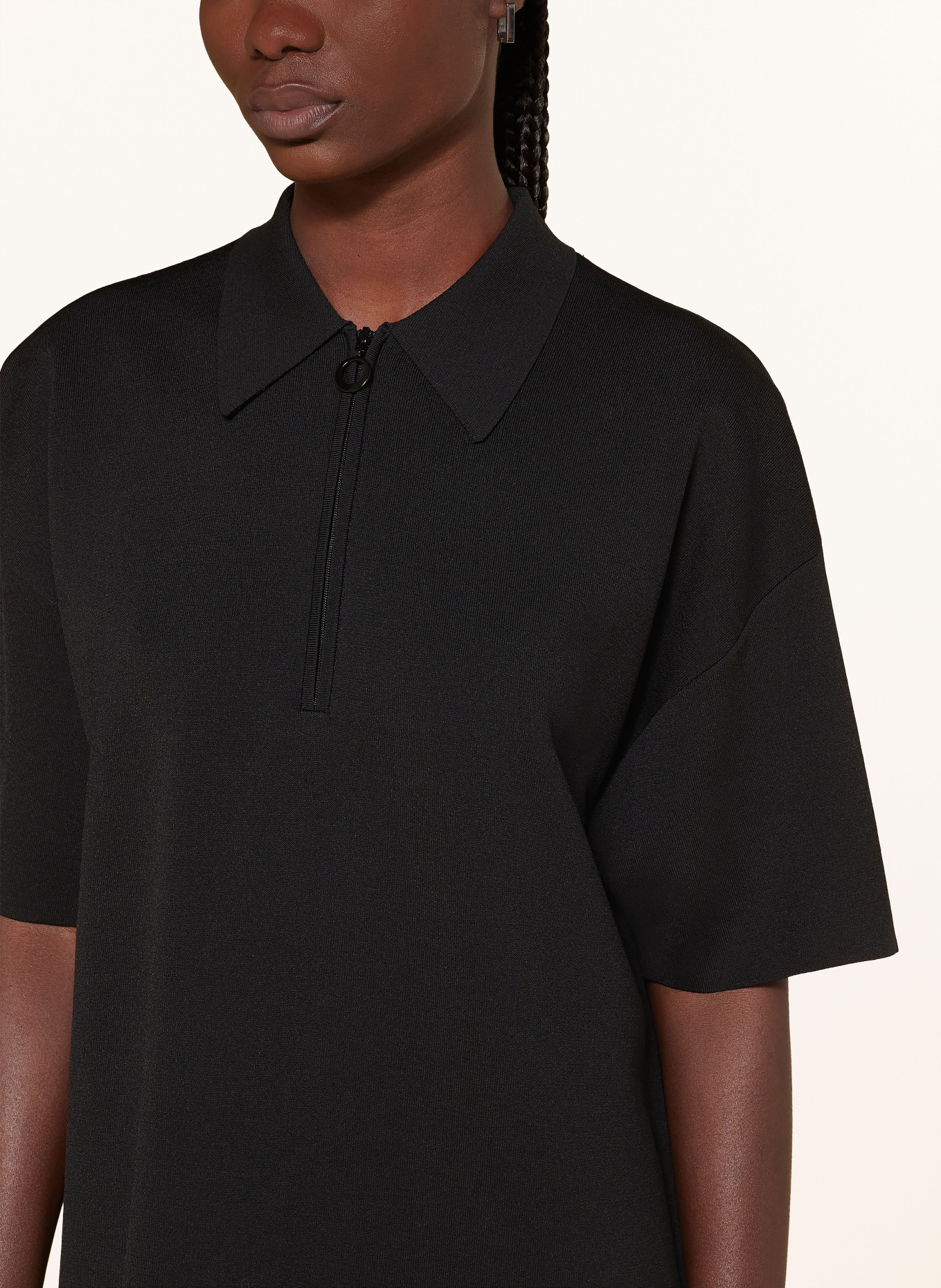 COS Knitted polo shirt KOI, Color: BLACK (Image 4)