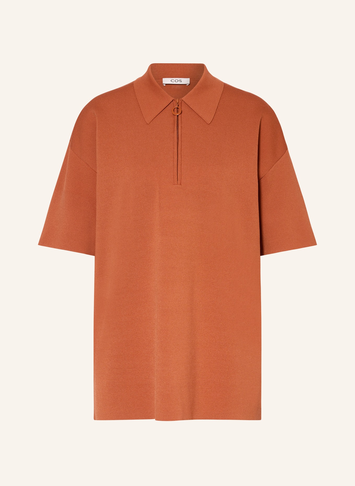 COS Knitted polo shirt, Color: DARK ORANGE (Image 1)