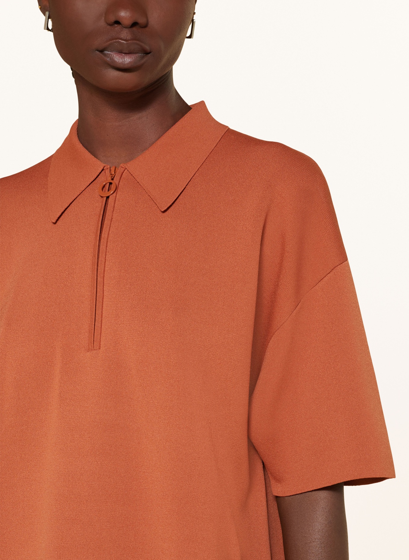 COS Knitted polo shirt, Color: DARK ORANGE (Image 4)