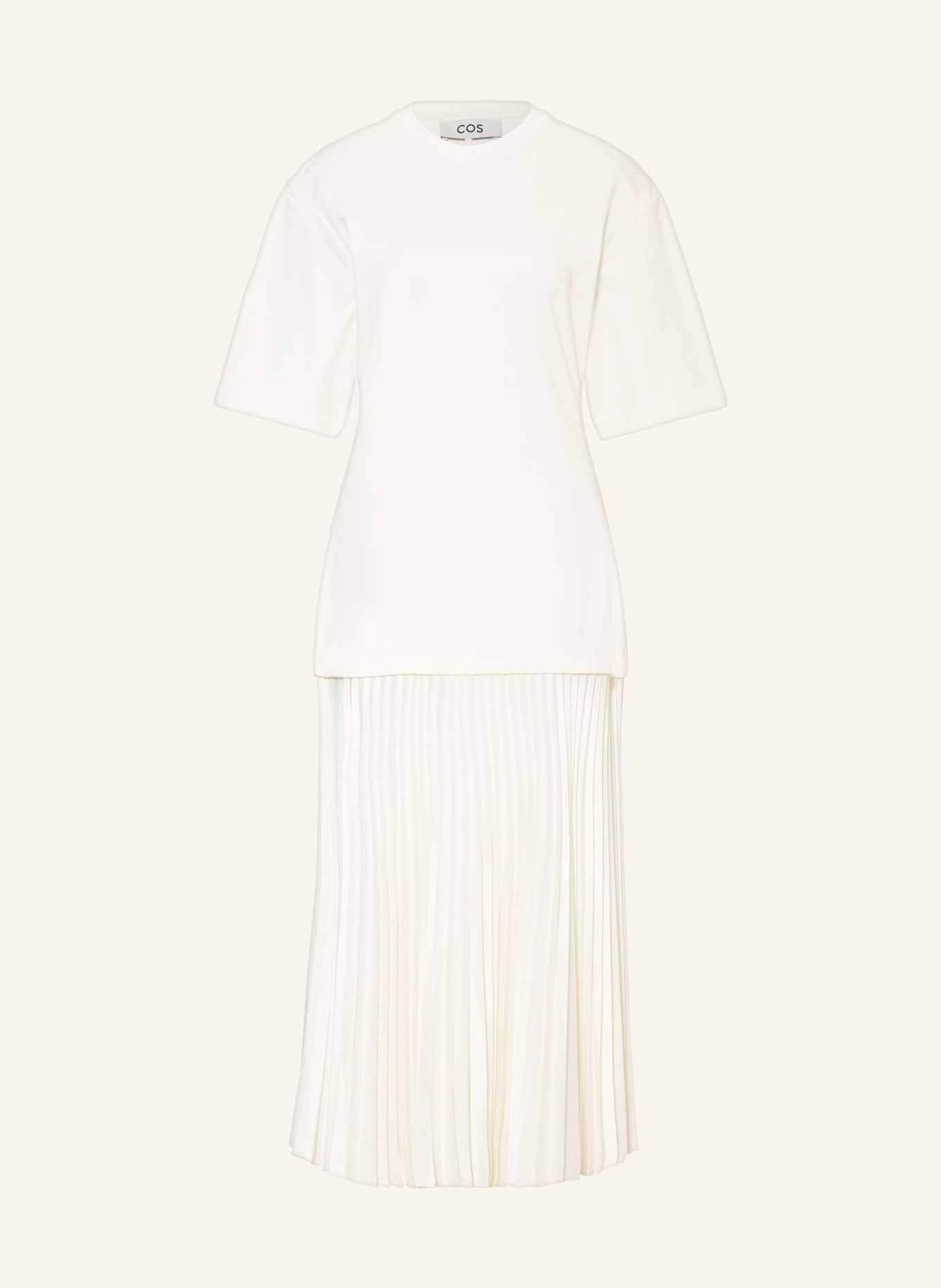 COS Dress in mixed materials, Color: WHITE (Image 1)