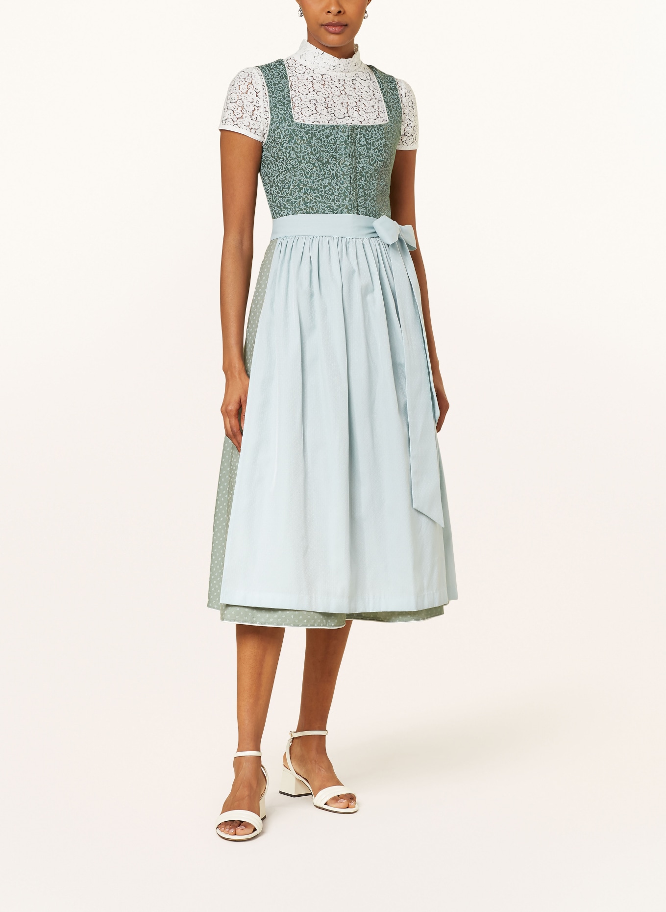 ALISSA BY KINGA MATHE Dirndl VIOLA with linen, Color: GREEN/ MINT (Image 2)