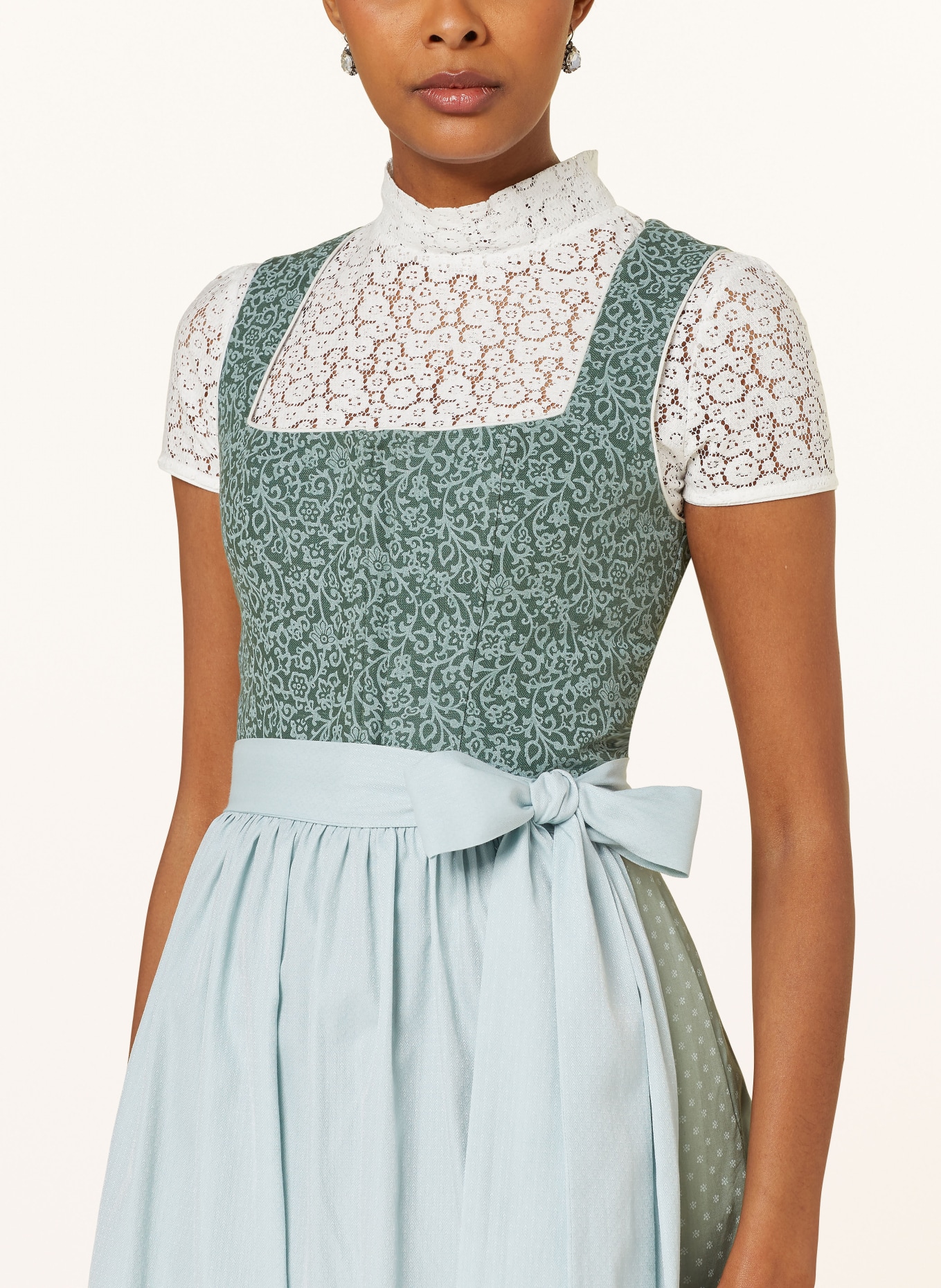 ALISSA BY KINGA MATHE Dirndl VIOLA with linen, Color: GREEN/ MINT (Image 4)