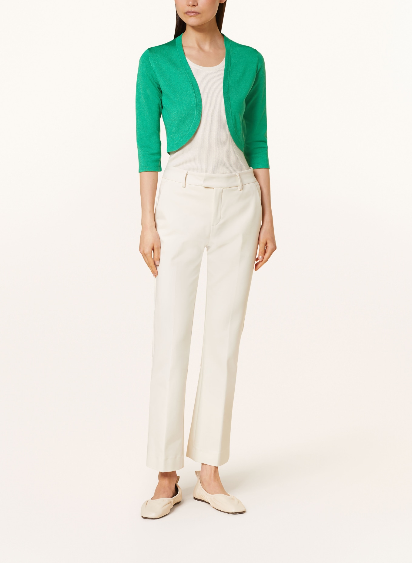 HOBBS Knit bolero CARRIE with 3/4 sleeves, Color: GREEN (Image 2)