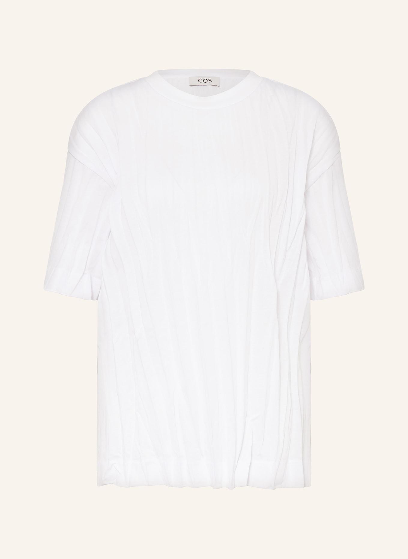 COS T-Shirt mit Plissees, Farbe: WEISS (Bild 1)