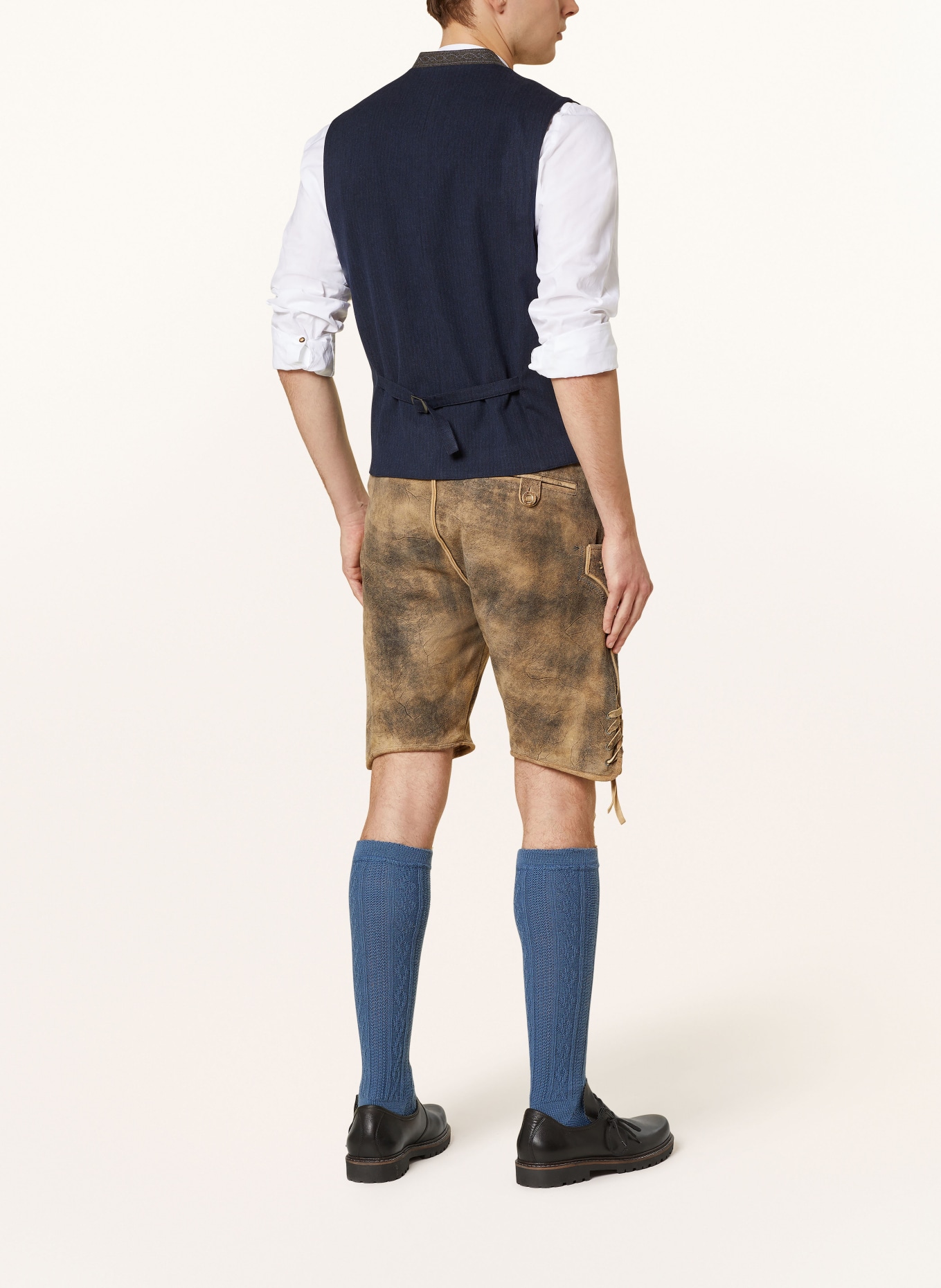 Hammerschmid Kamizelka do stroju ludowego RICHARD slim fit: GRANATOWY/ CIEMNOBRĄZOWY