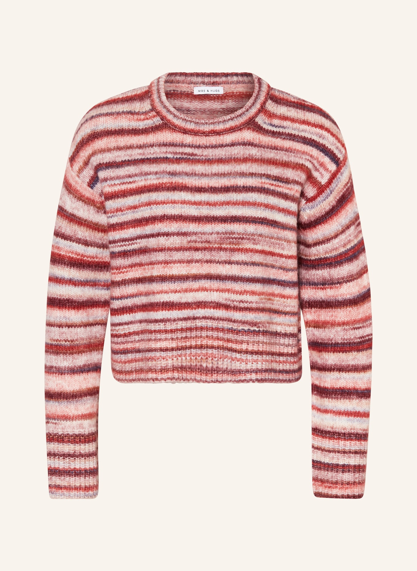 MRS & HUGS Pullover: DUNKELROT / HELLROT / ROT