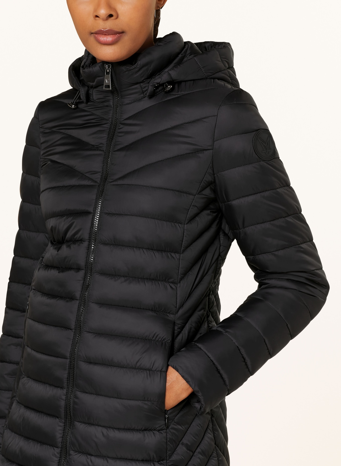 FUCHS SCHMITT Quilted coat with removable hood, Color: BLACK (Image 5)