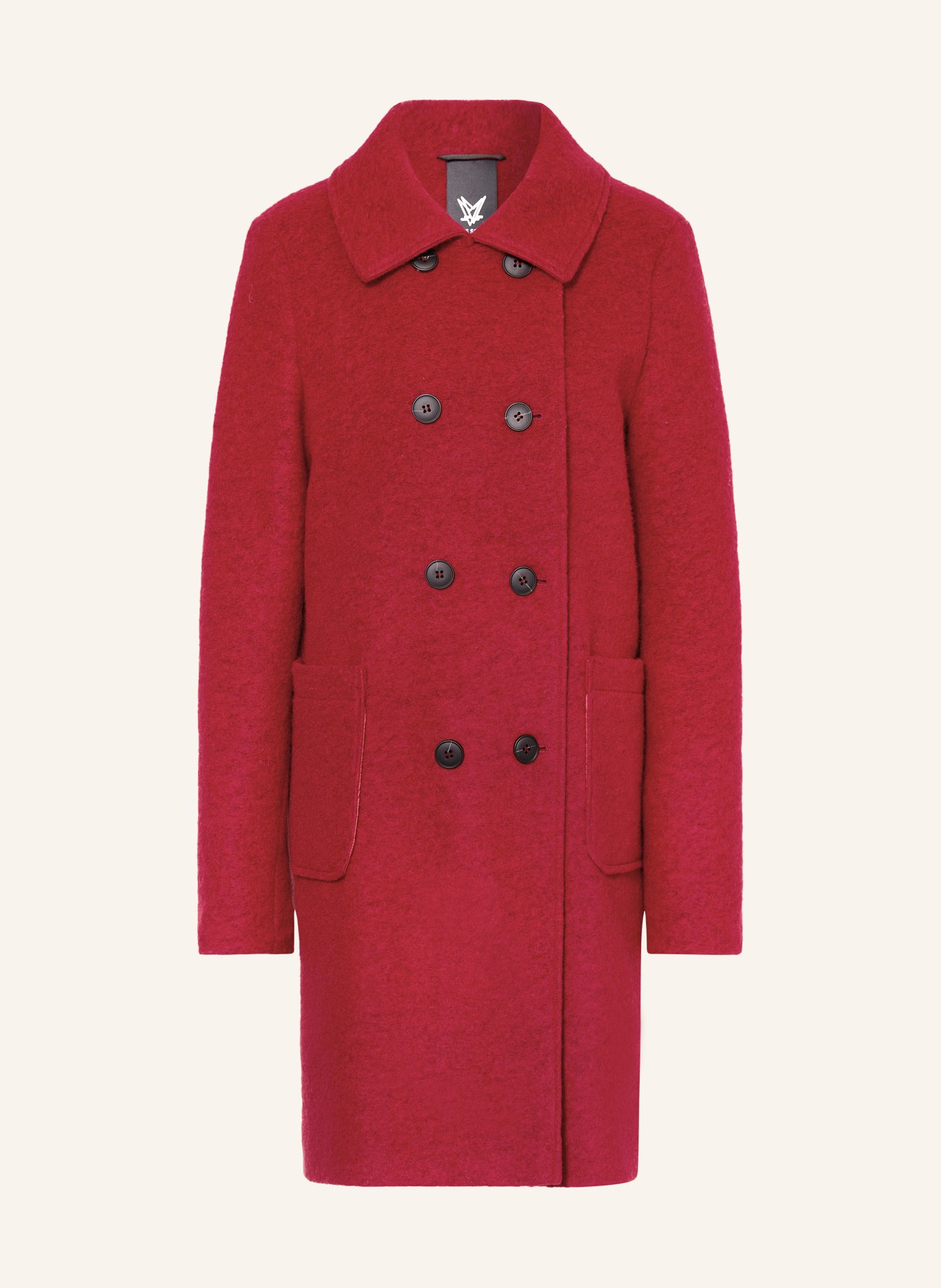 Red double breasted wool coat outlet