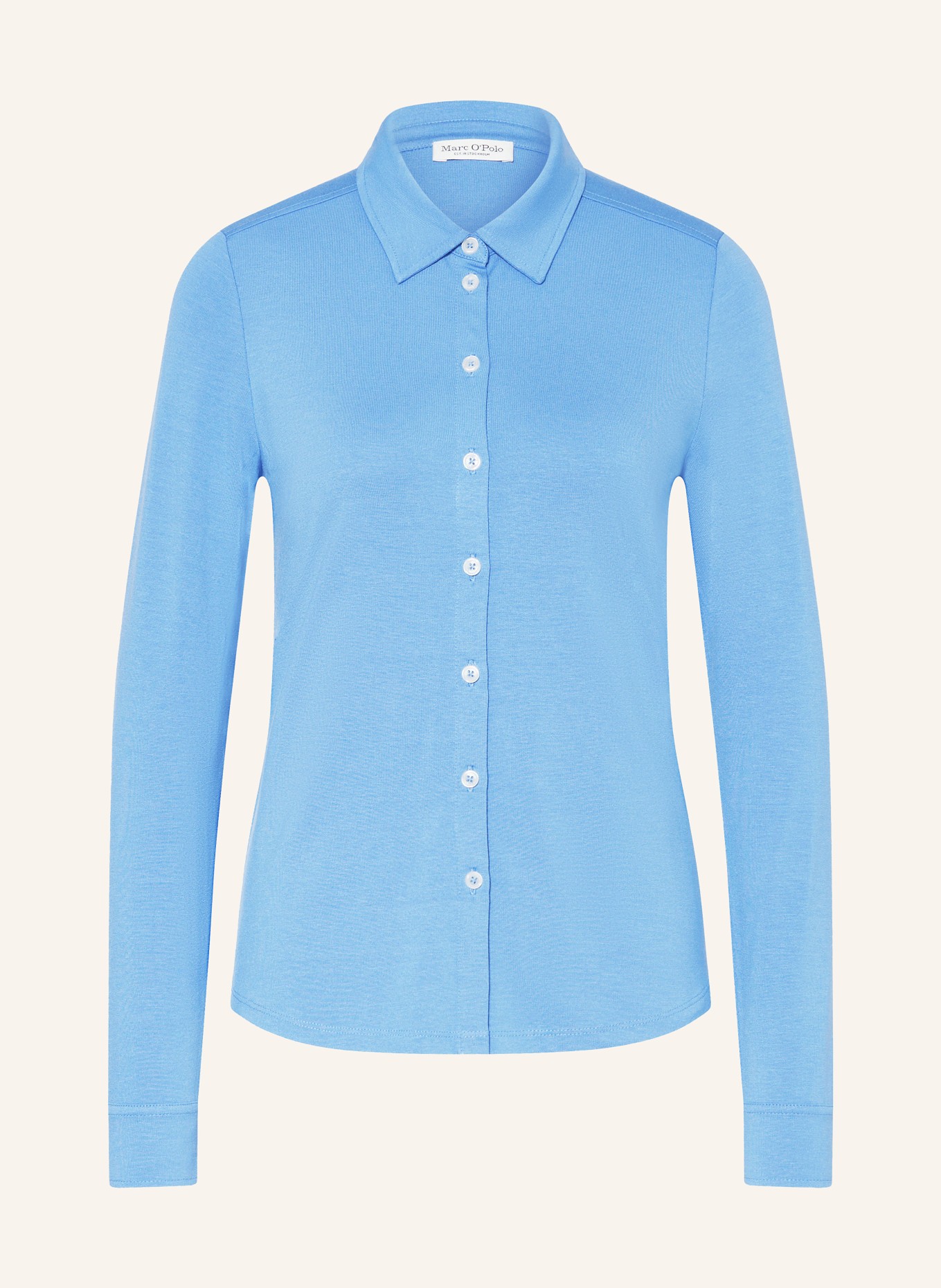 Marc O'Polo Shirt blouse in jersey with 3/4 sleeves, Color: 860 shiny sky (Image 1)