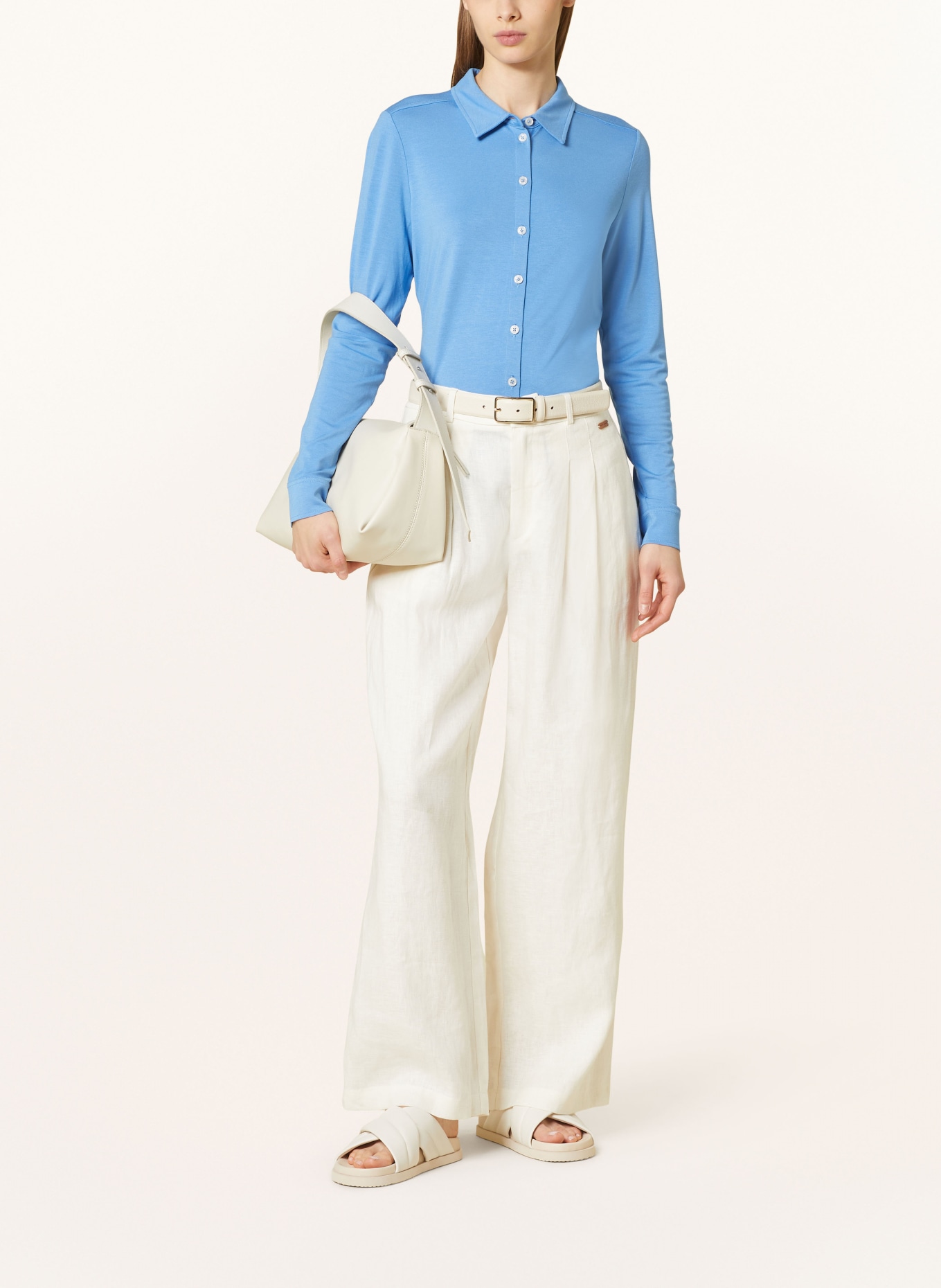 Marc O'Polo Shirt blouse in jersey with 3/4 sleeves, Color: 860 shiny sky (Image 2)