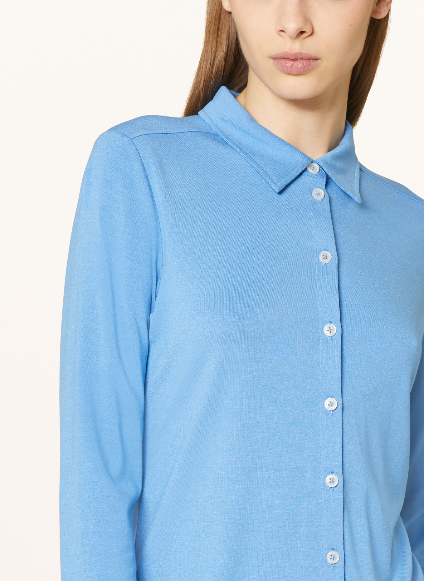 Marc O'Polo Shirt blouse in jersey with 3/4 sleeves, Color: 860 shiny sky (Image 4)