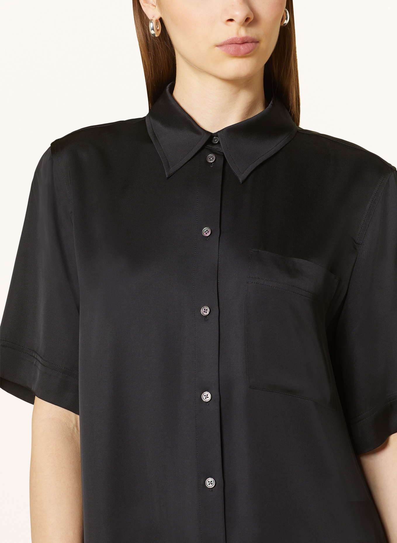 Satin polo shirt online