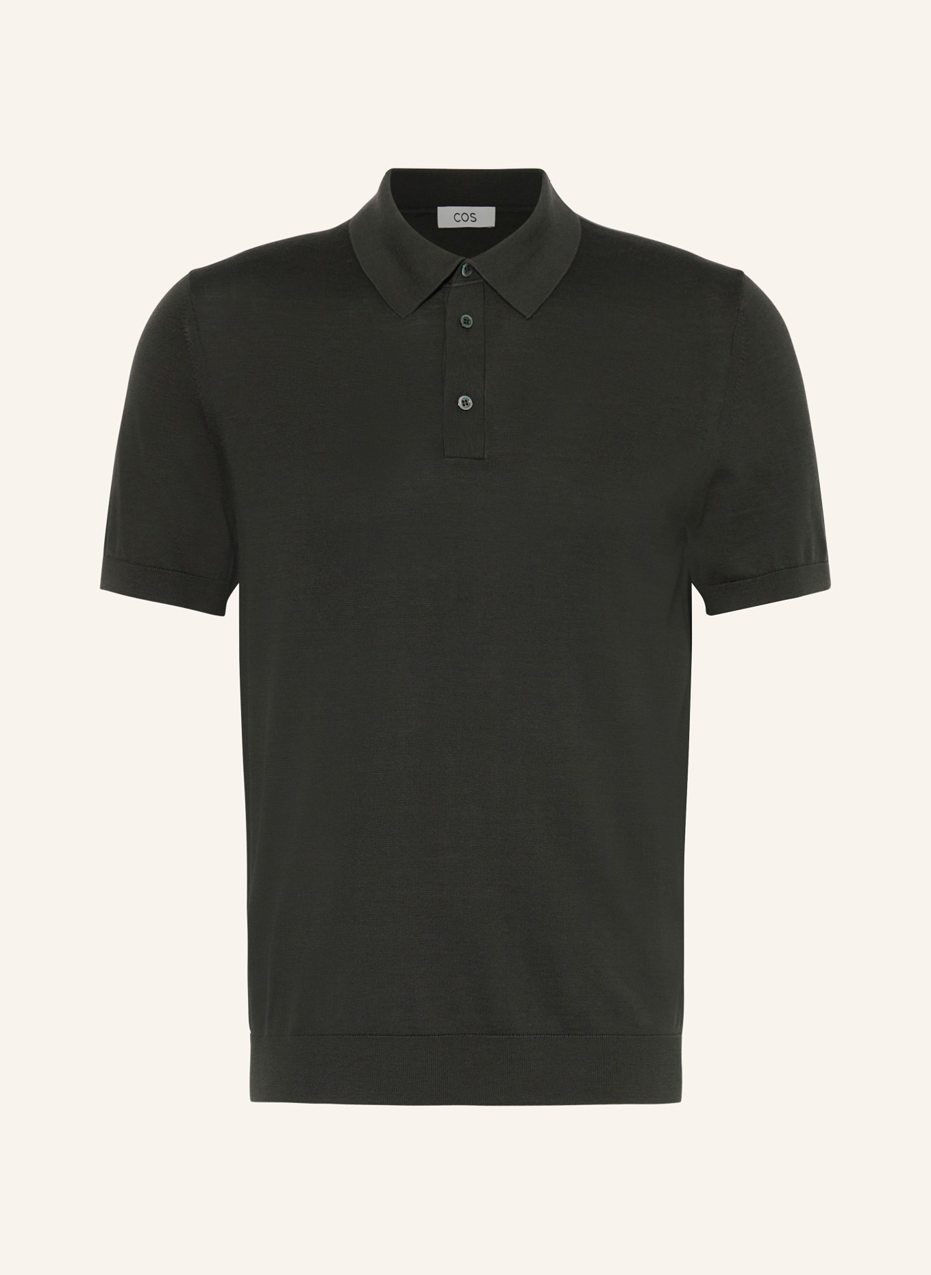 COS Polo shirt slim fit with silk, Color: DARK GREEN (Image 1)