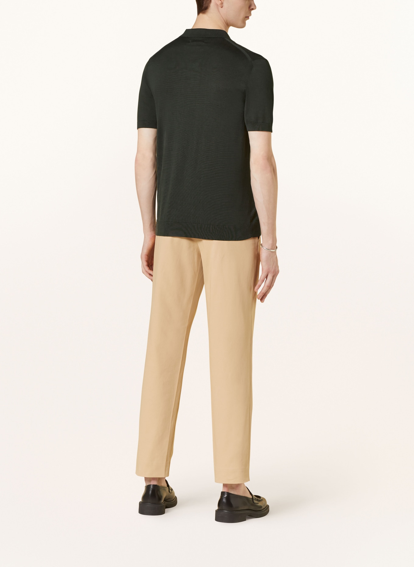 COS Poloshirt Slim Fit mit Seide, Farbe: DUNKELGRÜN (Bild 3)