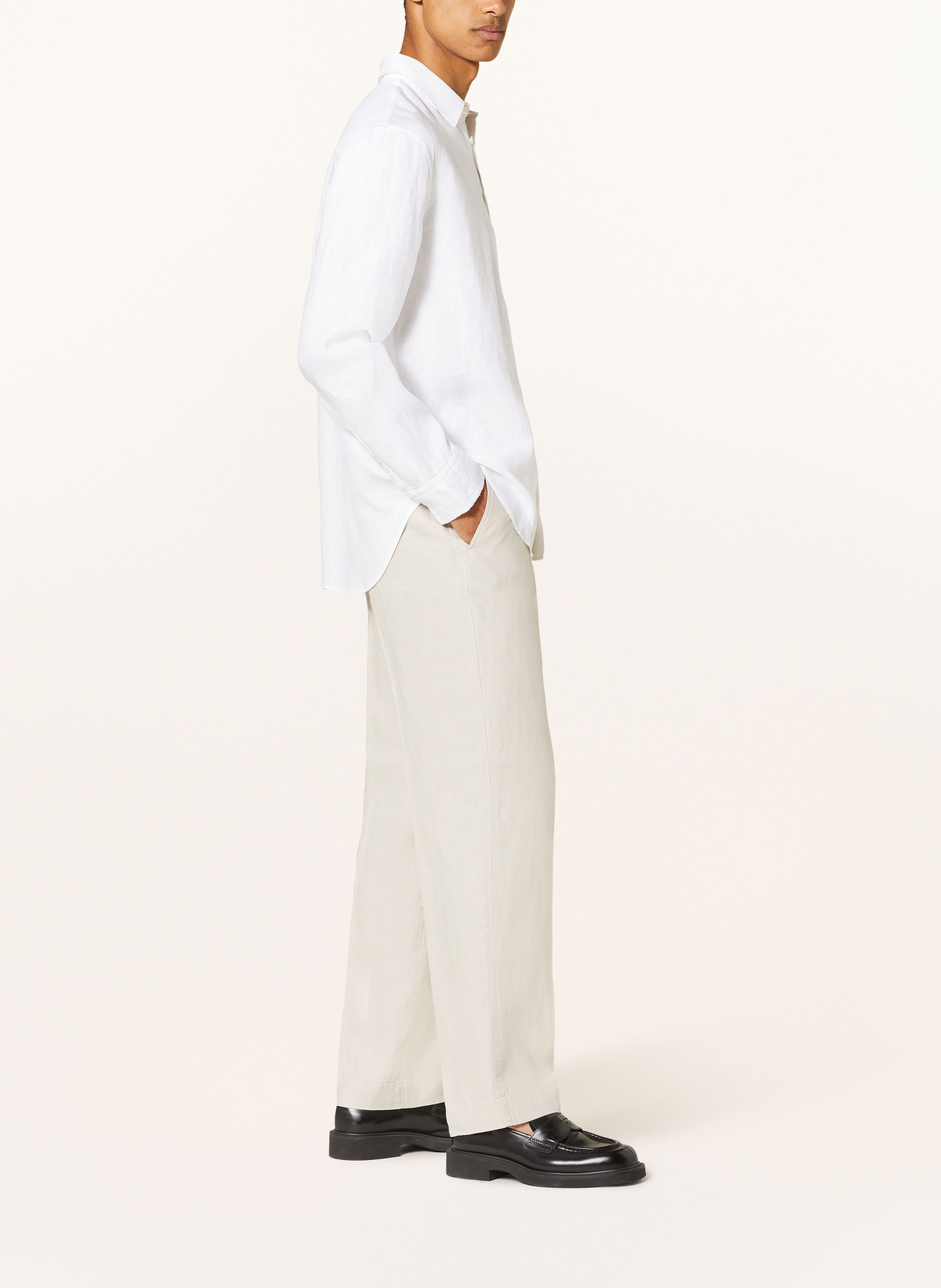 COS Linen trousers relaxed fit, Color: CREAM (Image 5)
