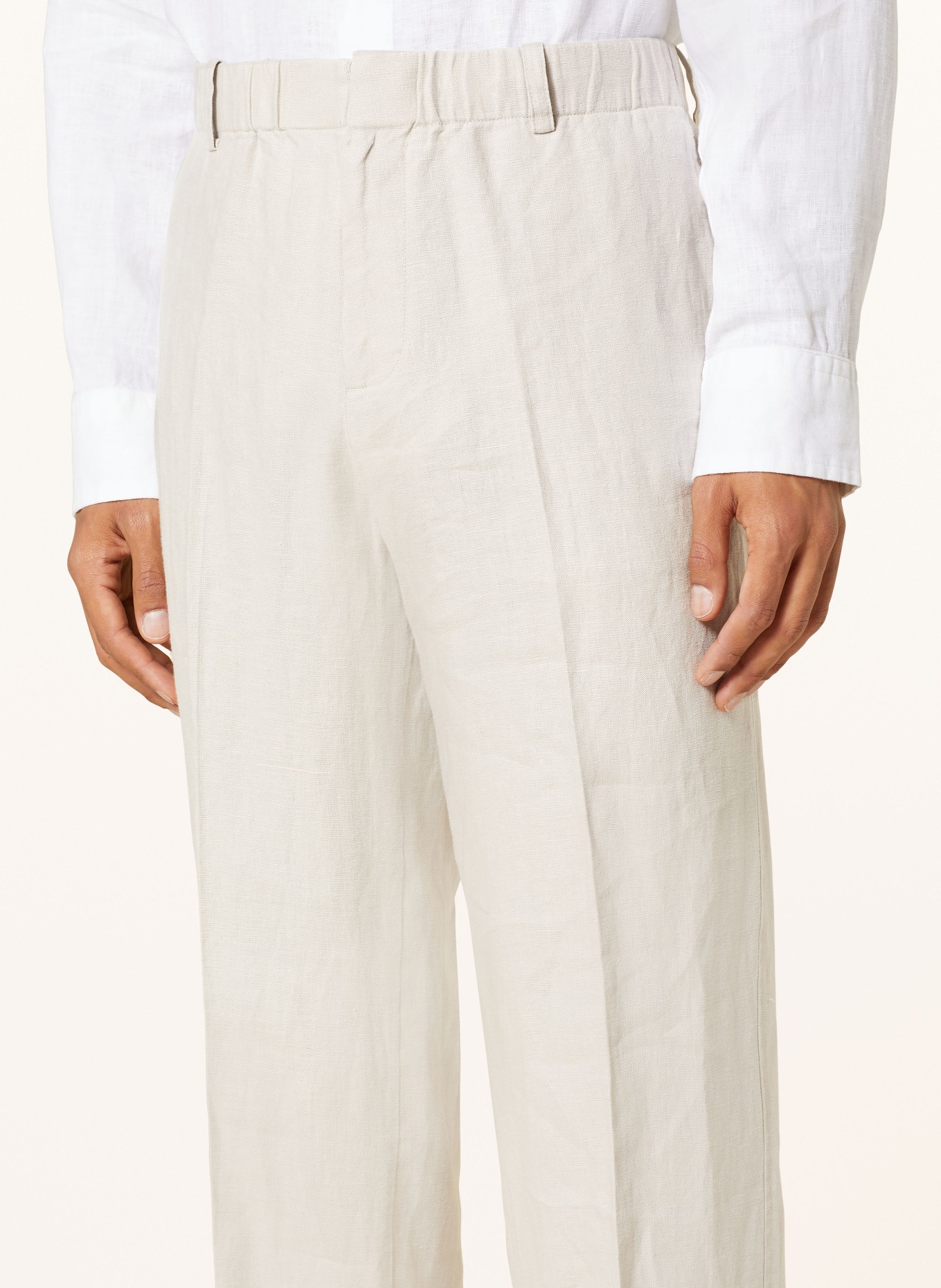 COS Linen trousers relaxed fit, Color: CREAM (Image 6)