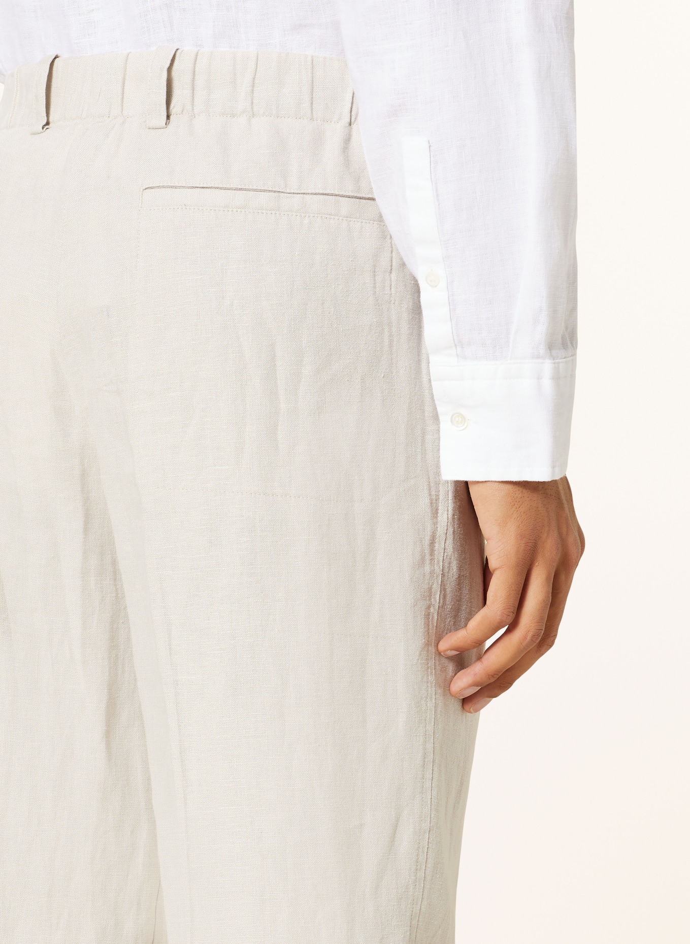 COS Linen trousers relaxed fit, Color: CREAM (Image 7)