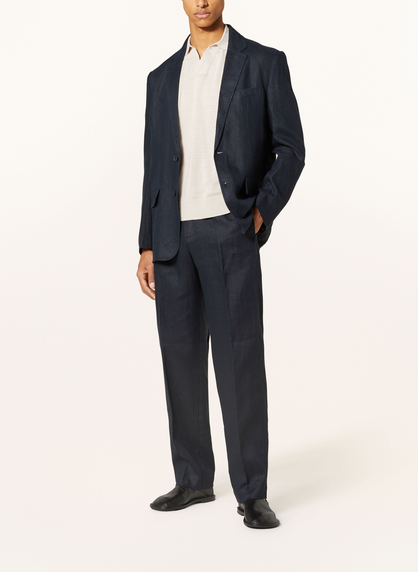 COS Linen trousers relaxed fit, Color: DARK BLUE (Image 2)