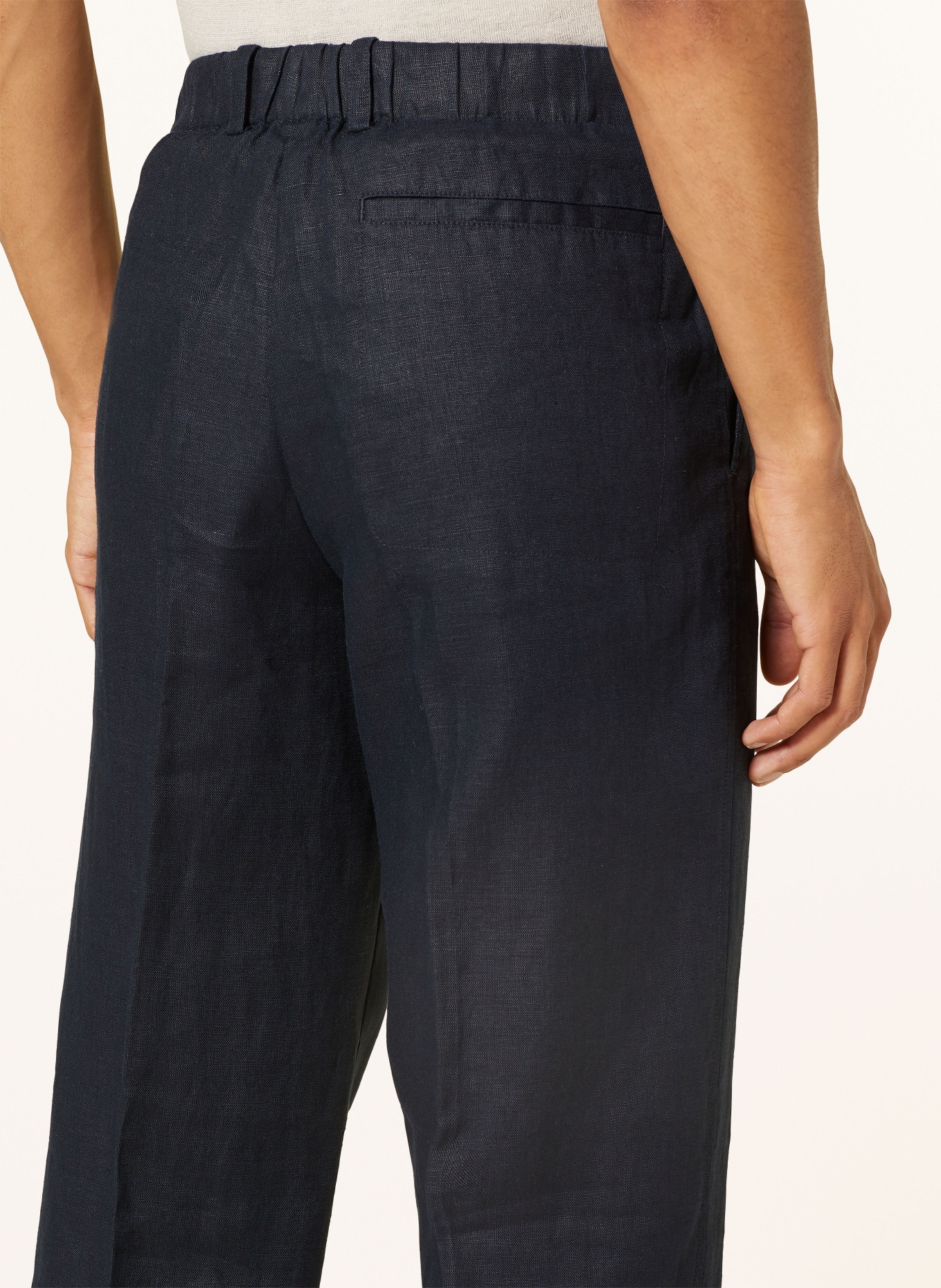 COS Linen trousers relaxed fit, Color: DARK BLUE (Image 7)