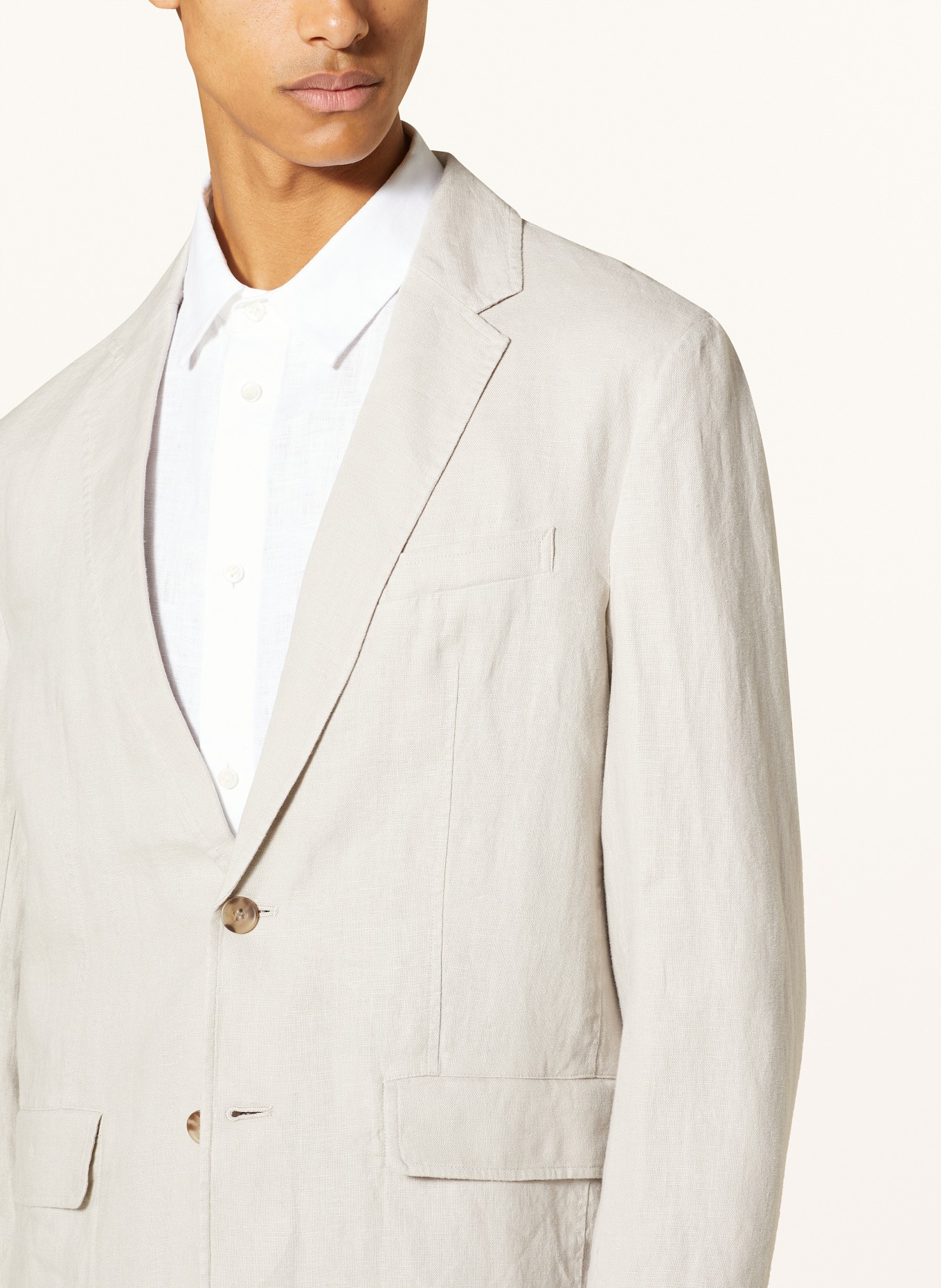 COS Linen jacket regular fit, Color: 005 MOLE (Image 5)