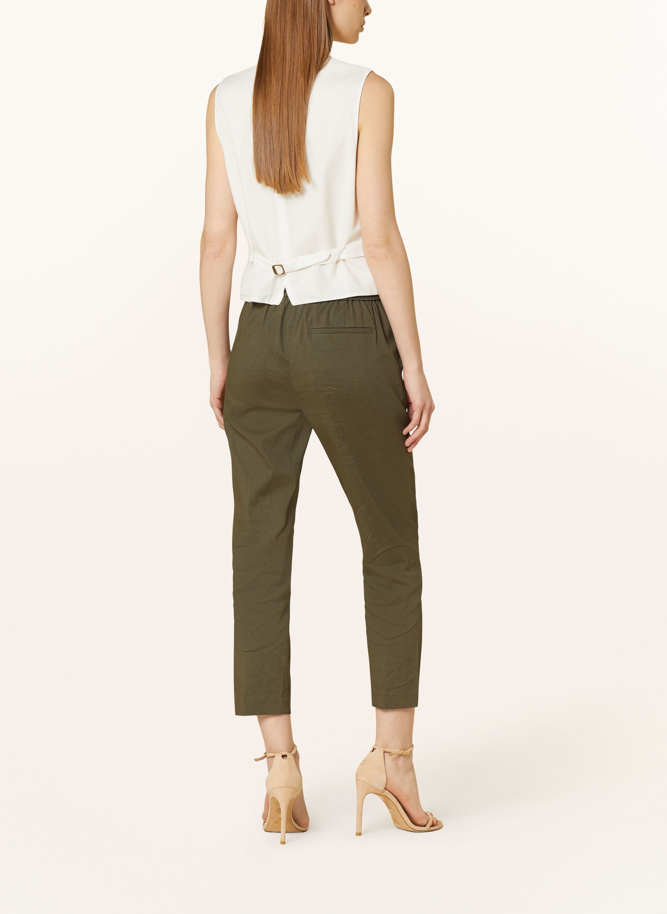 Theory 7/8 pants with linen, Color: f5j dark olive (Image 3)